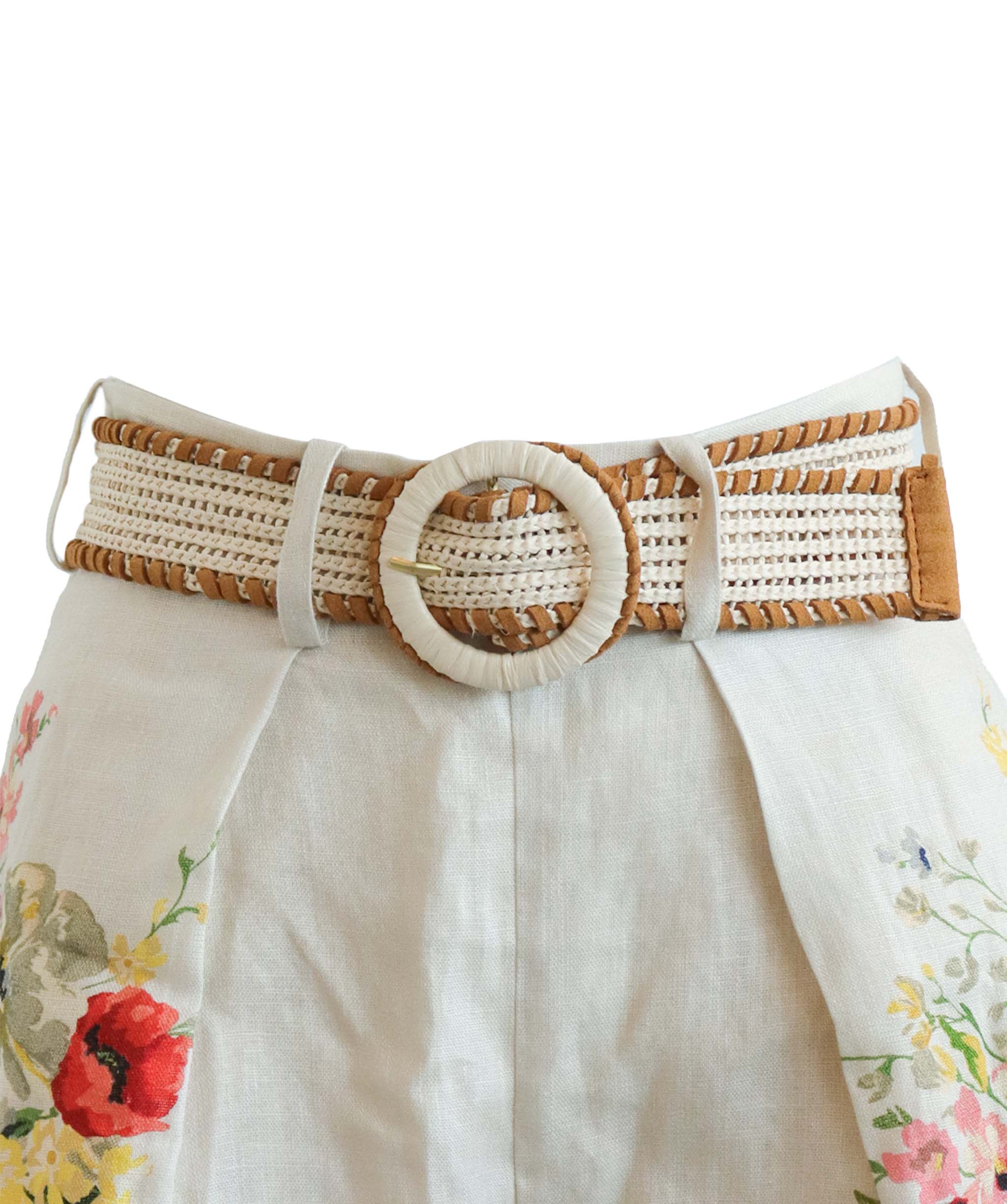ZIMMERMANN SHORT WITH BELT BEIGE SIZE 0 ASC7255