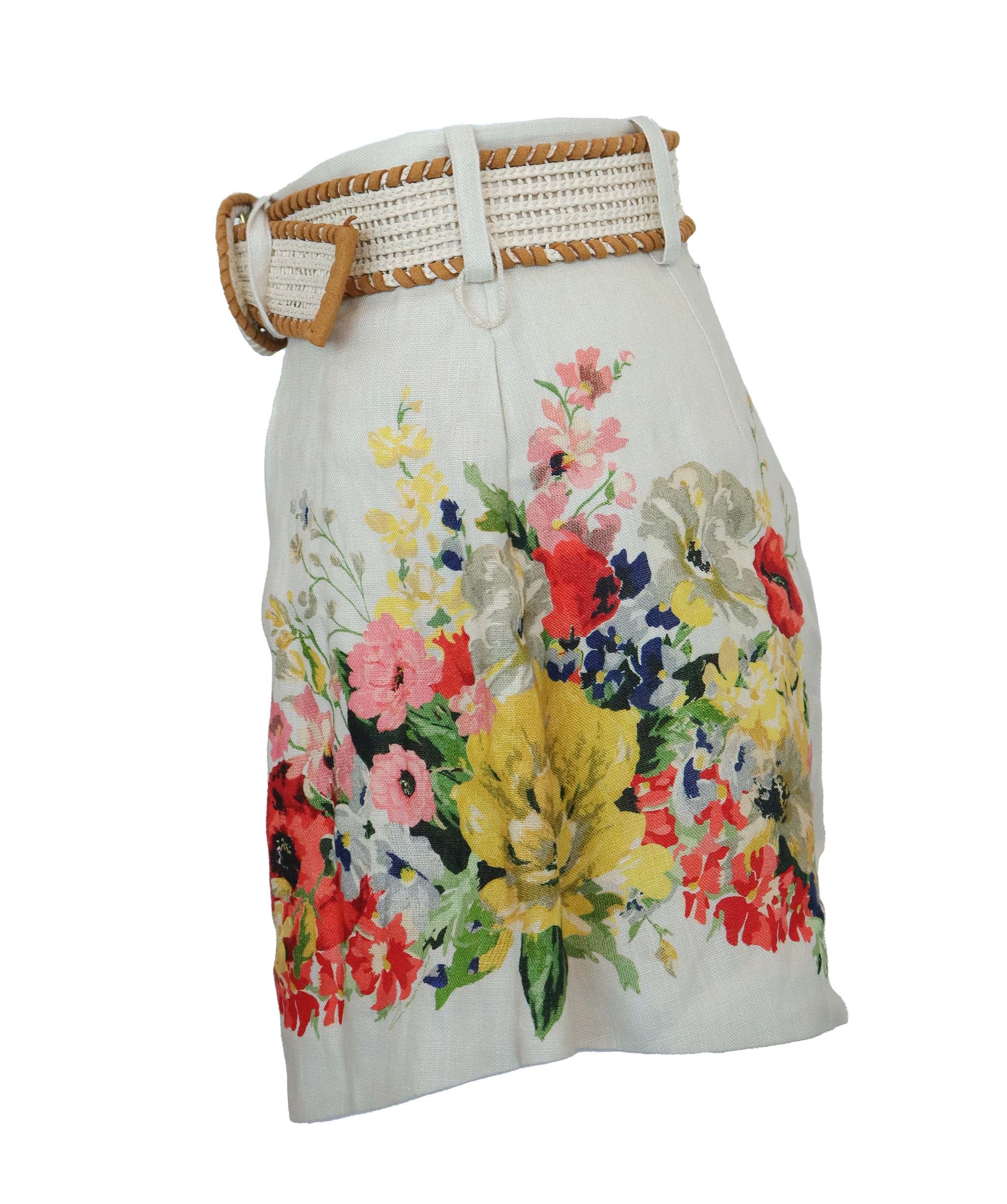 ZIMMERMANN SHORT WITH BELT BEIGE SIZE 0 ASC7255