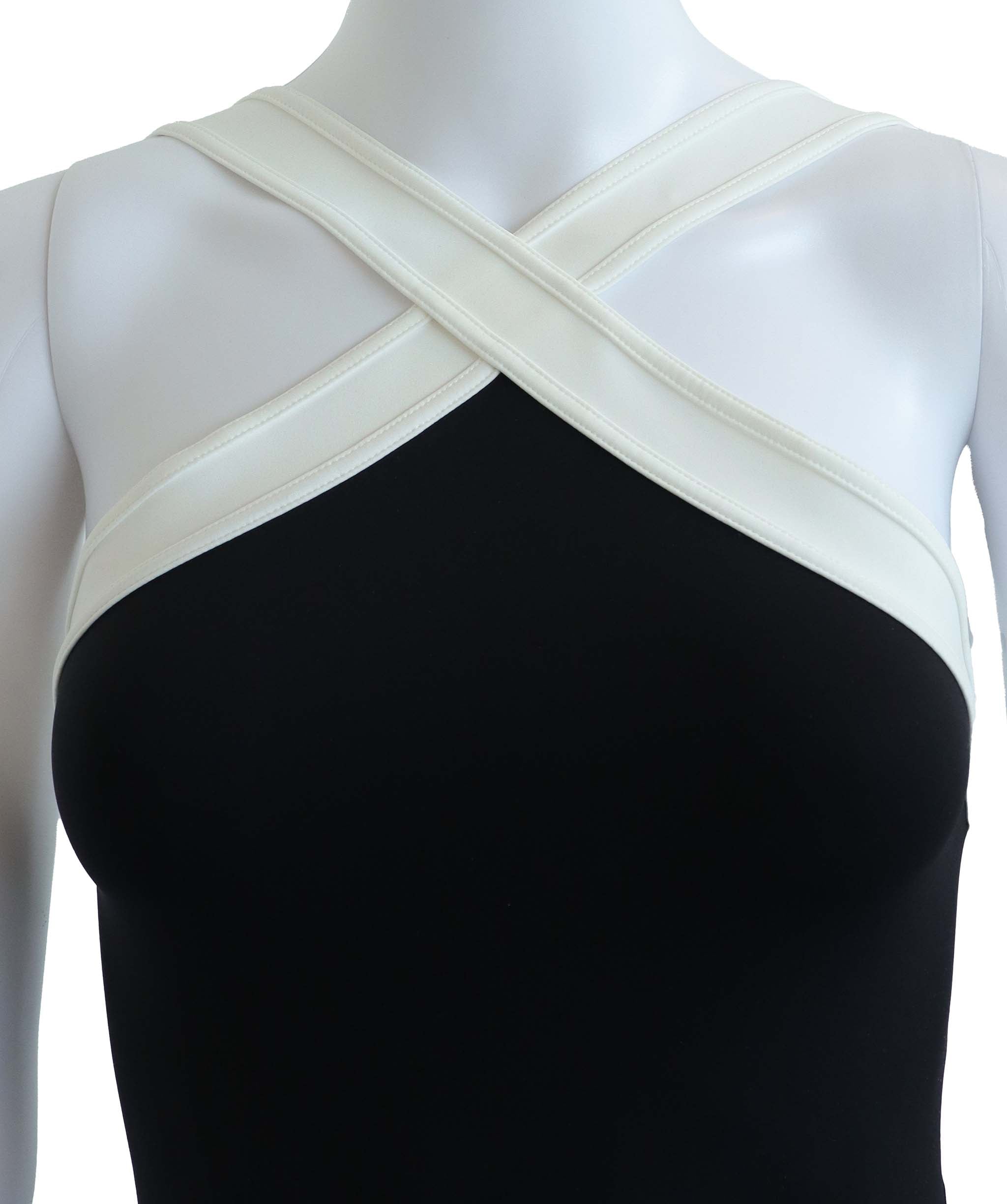 CHANEL ONE PIECE SWIMSUIT BLACK/WHITE SIZE 36 ASC7323