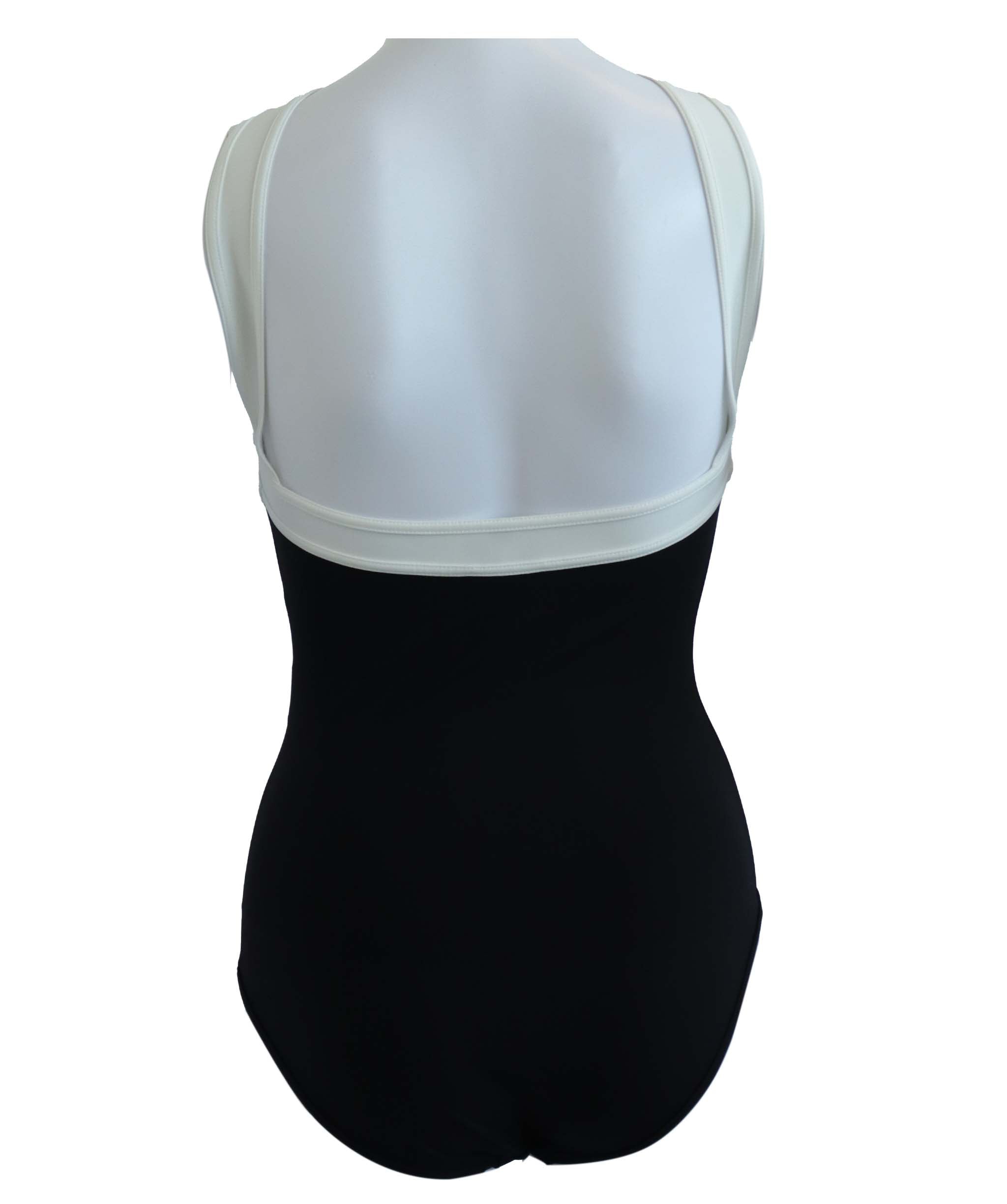 CHANEL ONE PIECE SWIMSUIT BLACK/WHITE SIZE 36 ASC7323
