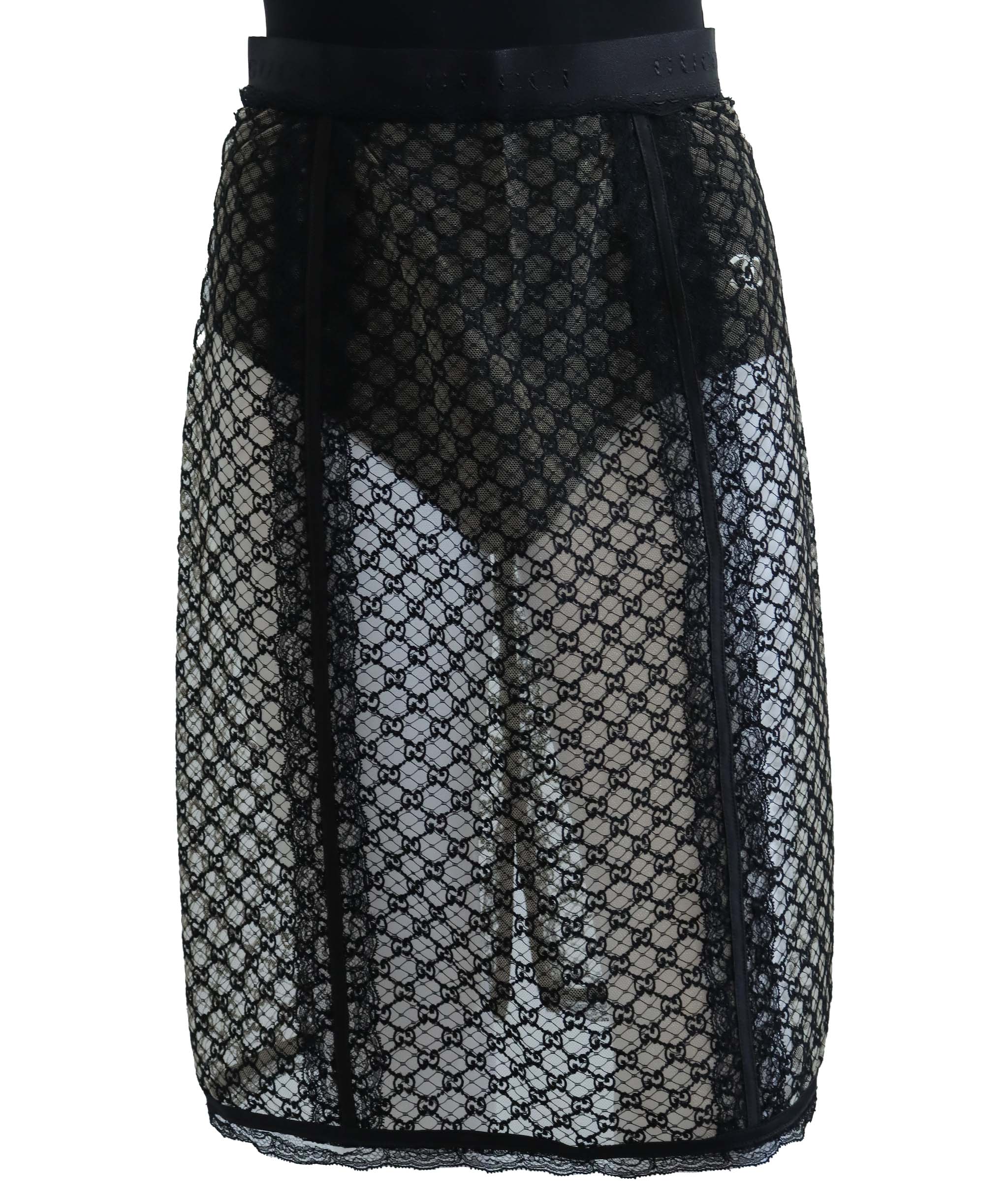 GUCCI BLACK MIDI SKIRT BLACK SIZE S ASC7256