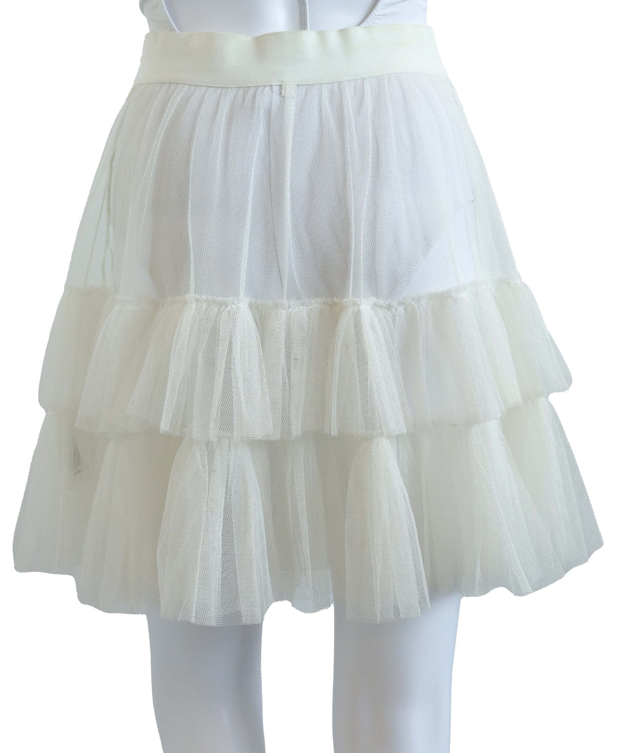 ZIMMERMANN MESH SKIRT WHITE SIZE 1 ASC7265