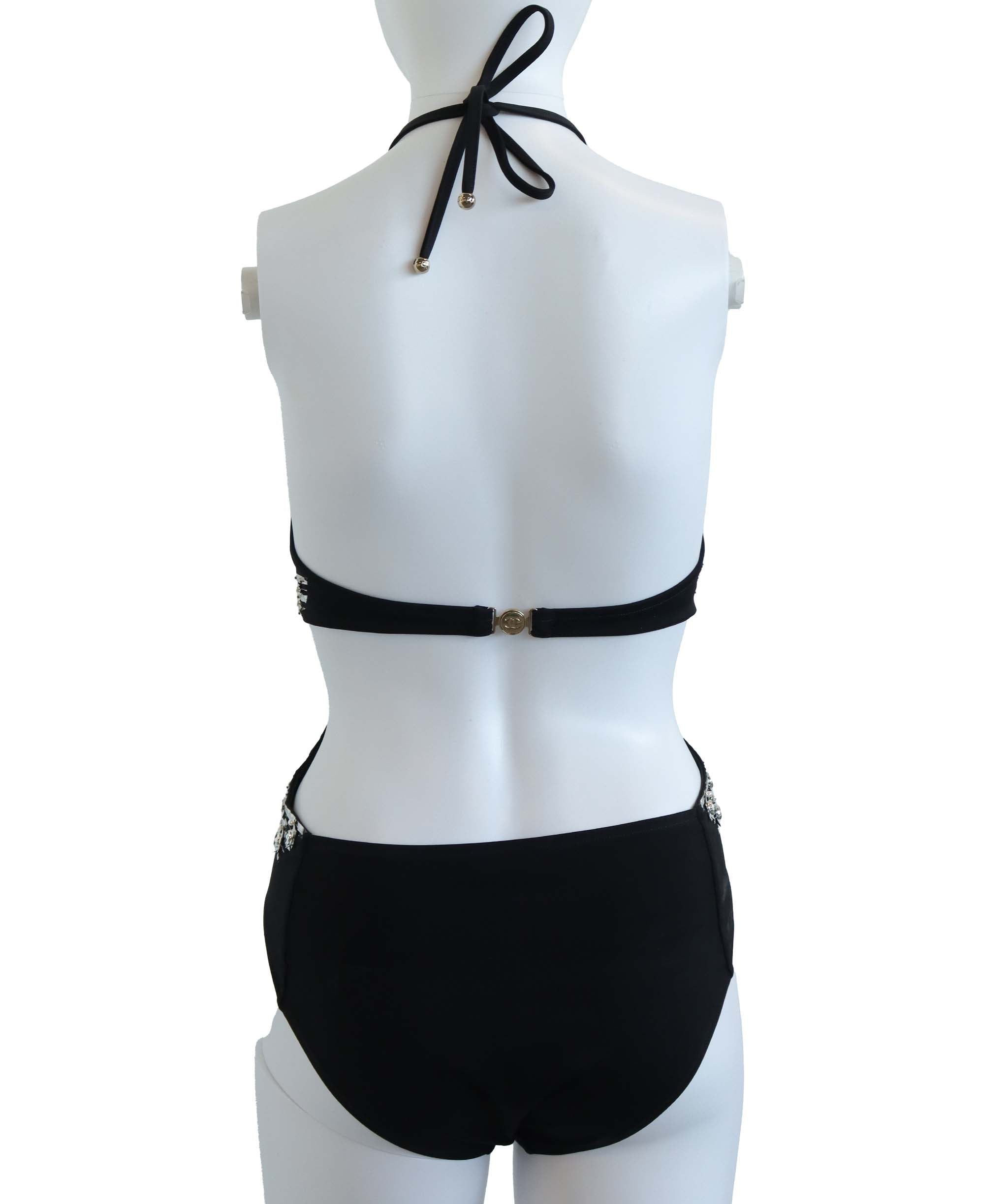 CHANEL SWIMWEAR BLACK SIZE 38 ASC7280