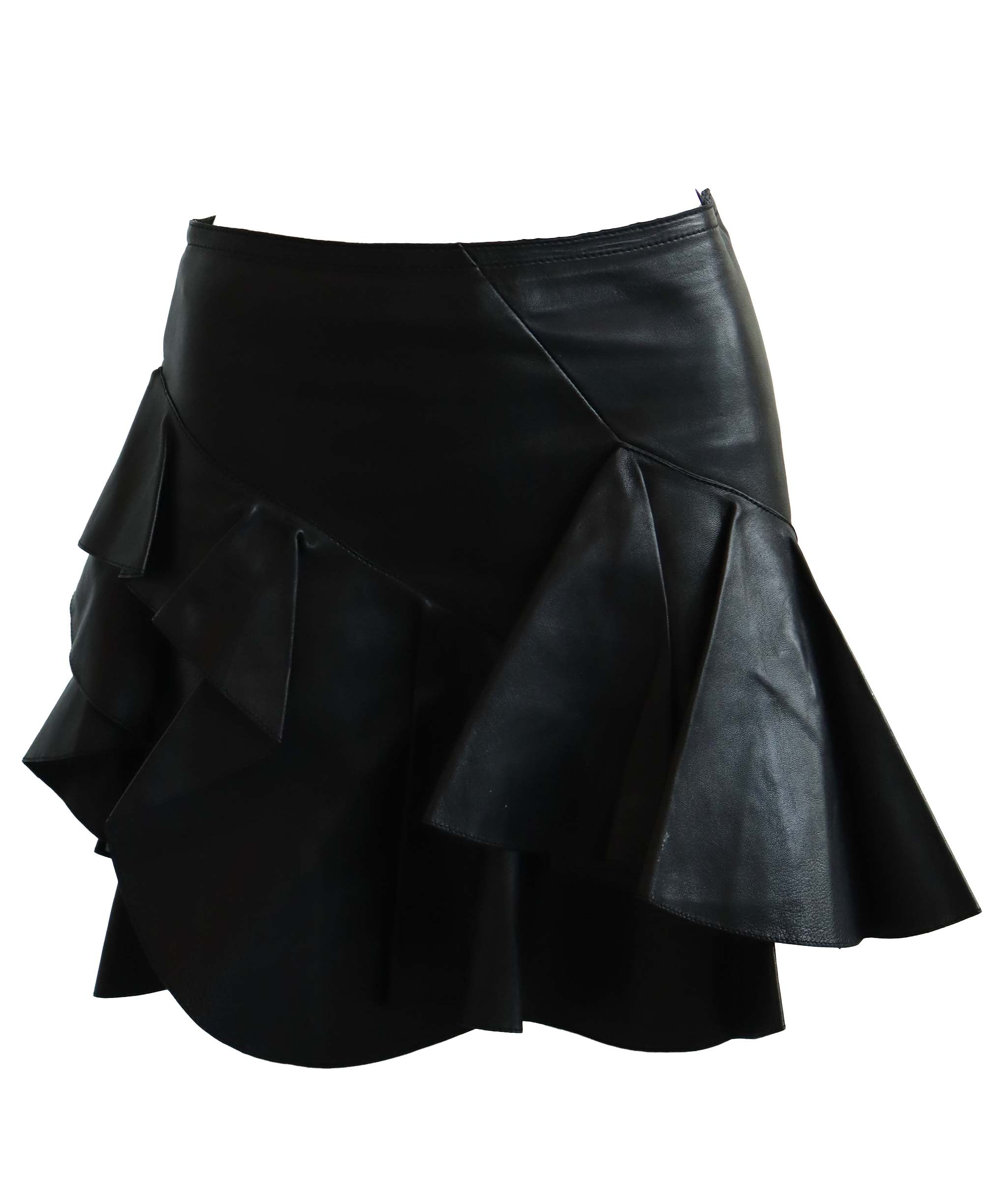 ALEXANDER MCQUEEN LEATHER SKIRT BLACK SIZE 38 ASC7259