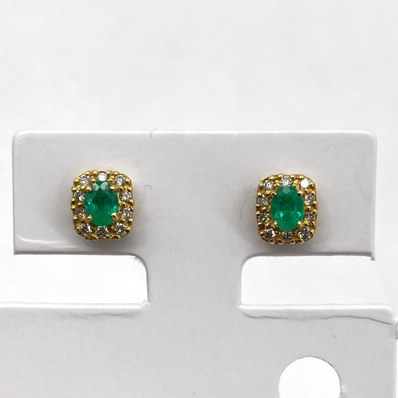 49172 K18 emerald earrings E0.11*2 D0.05*2 1g