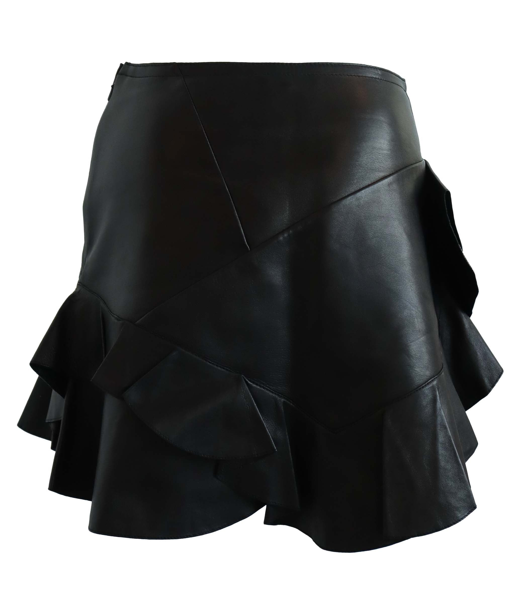 ALEXANDER MCQUEEN LEATHER SKIRT BLACK SIZE 38 ASC7259