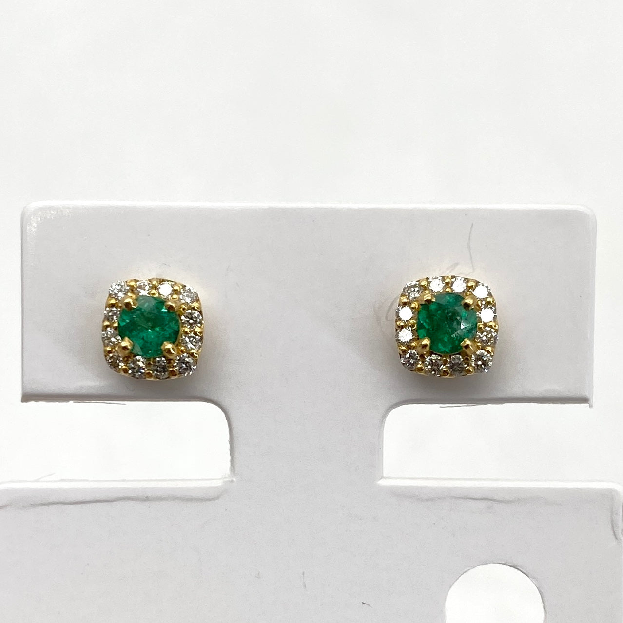 49167 K18 emerald earrings E0.09*2 D0.07*2 1.1g