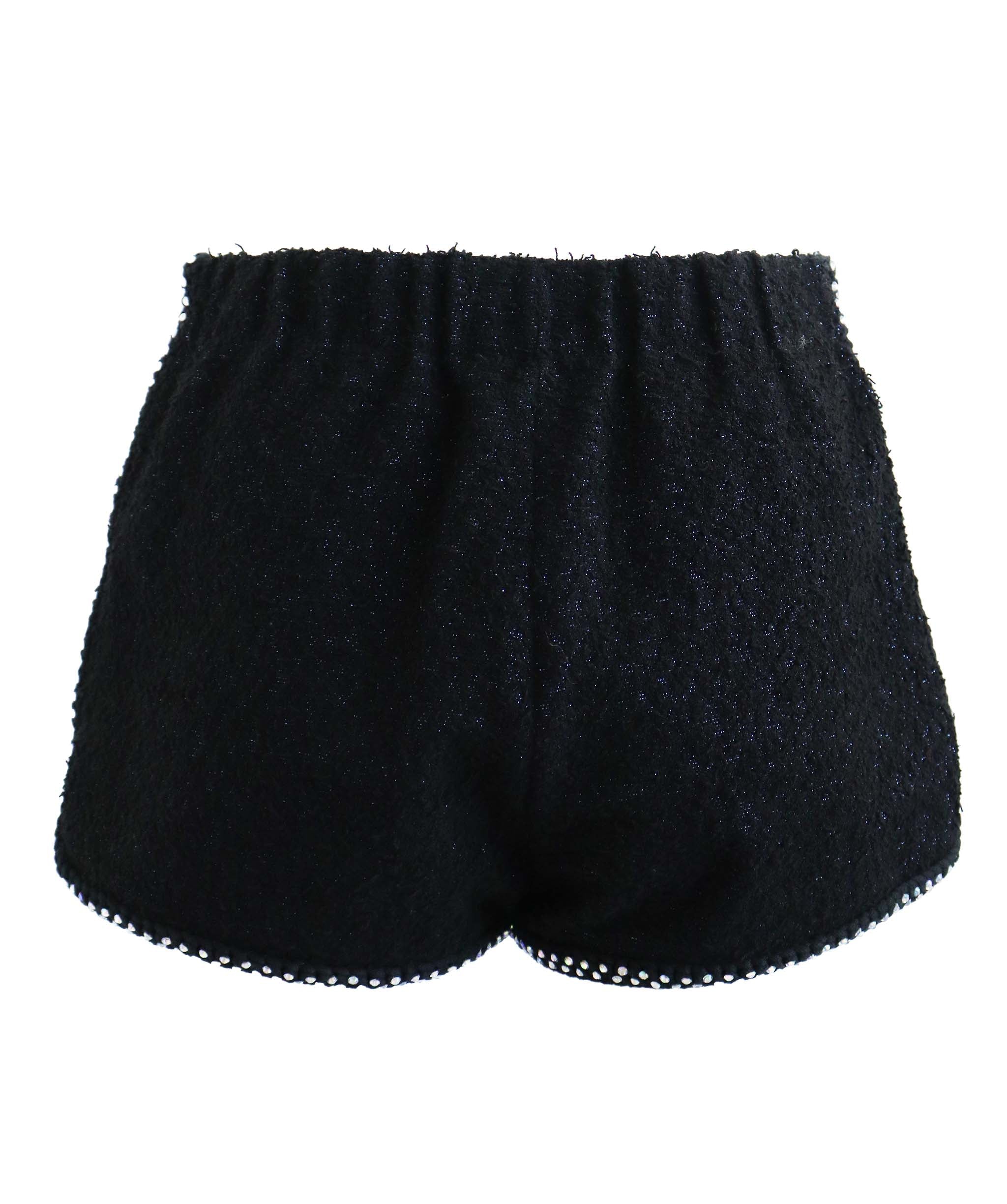 CHANEL BLACK TWEED SHORT BLACK SIZE 34 ASC7263