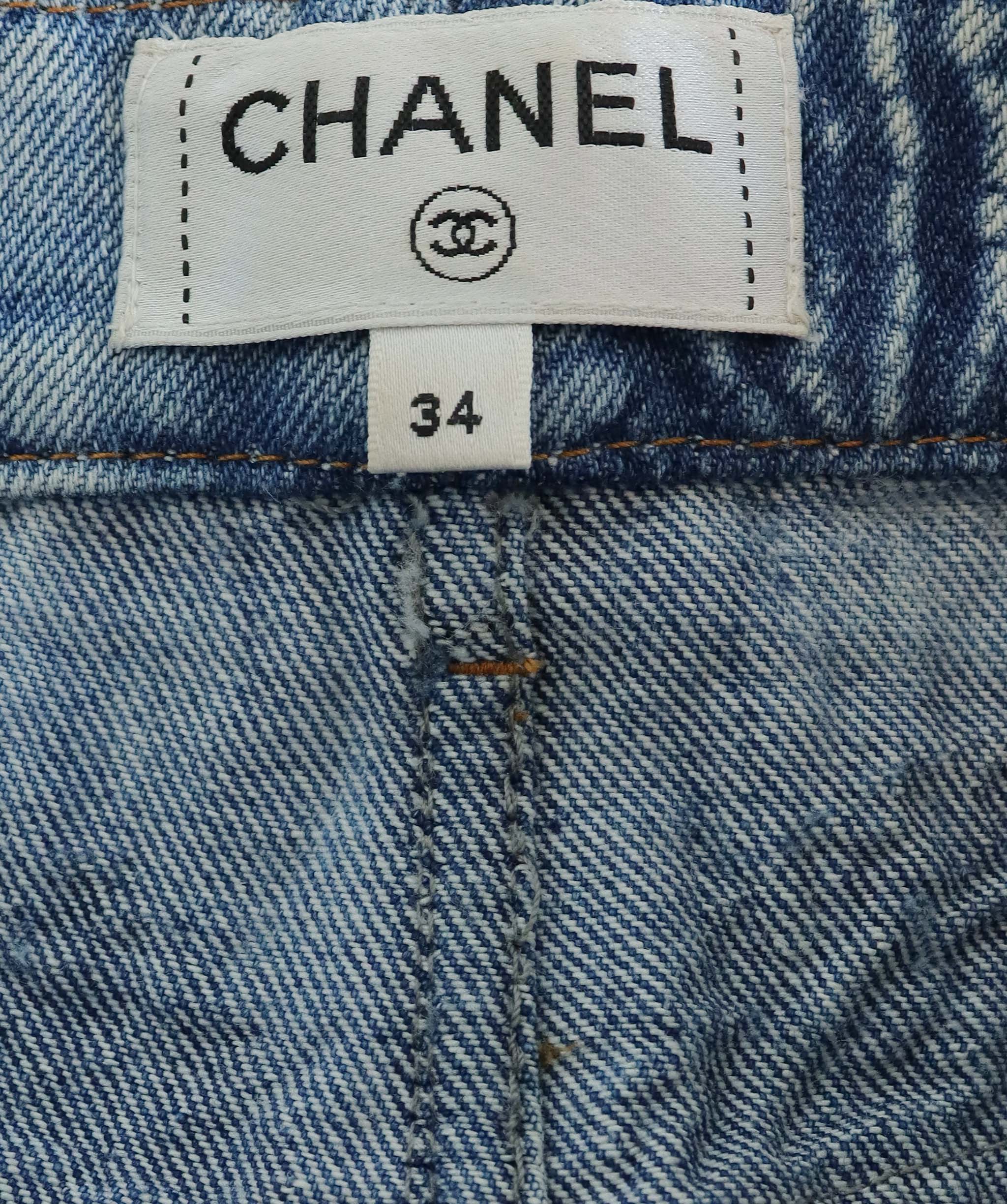 CHANEL DENIM SHORT DENIM SIZE 34 ASC7264