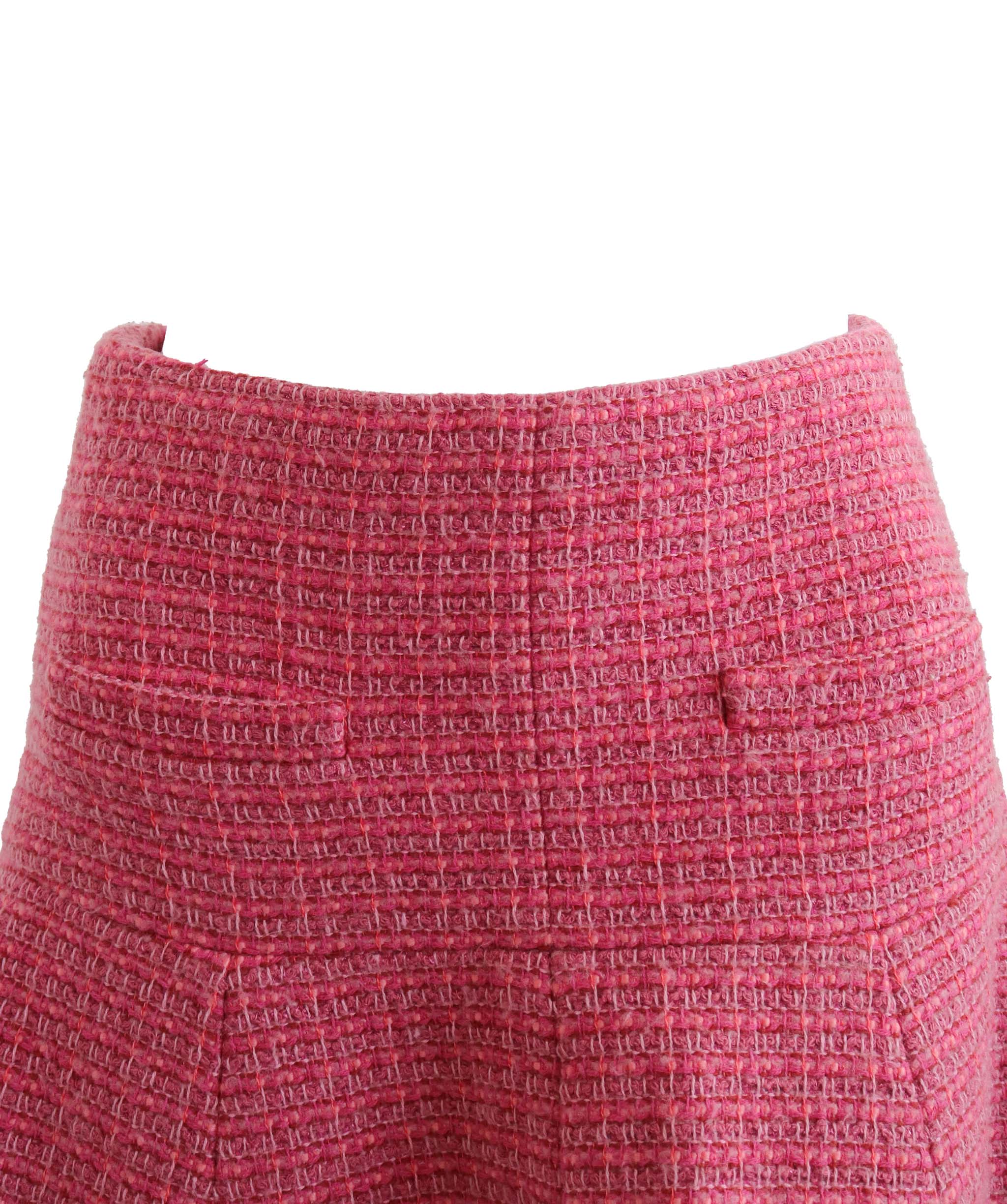 CHANEL TWEED PNK SKIRT PINK SIZE 36 ASC7268