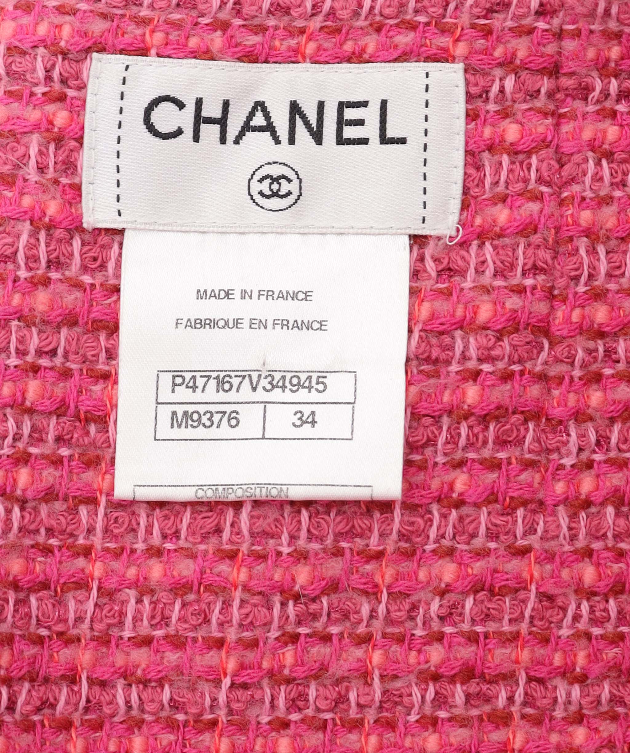 CHANEL TWEED PNK SKIRT PINK SIZE 36 ASC7268