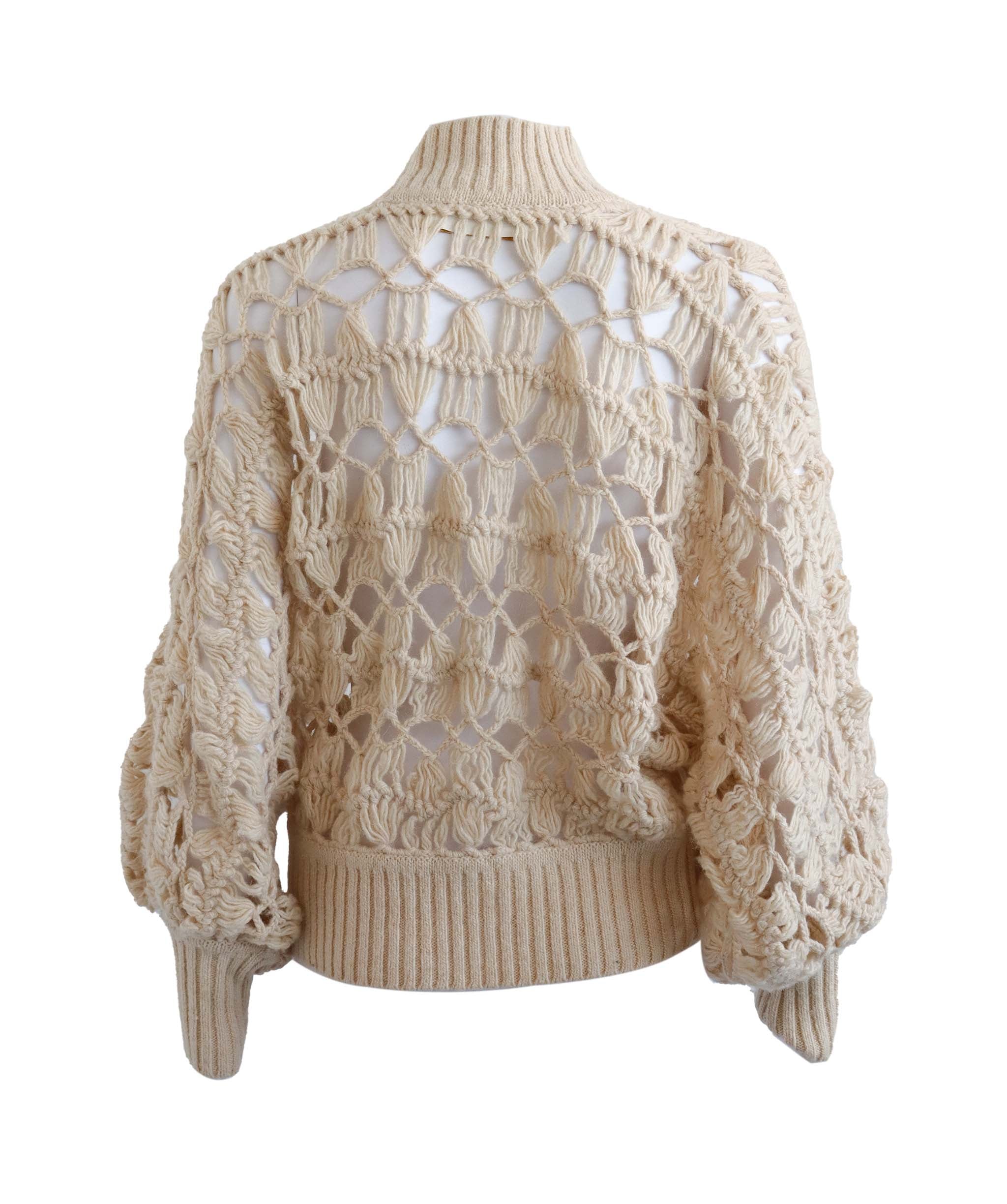 ZIMMERMANN CONCERT CREAM OPEN-KNIT WOOL BLEND JUMPER CREAM ASC7272