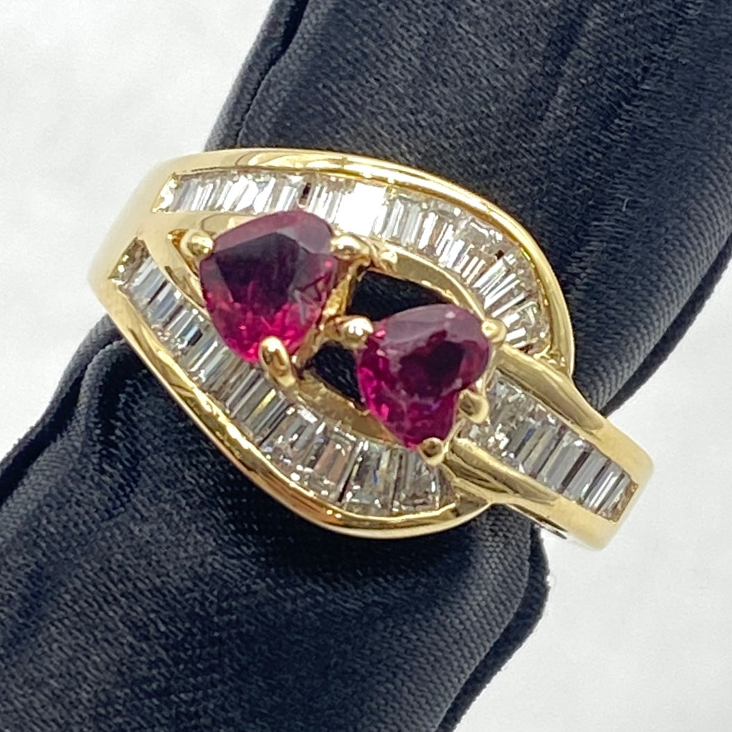 25-35709-0 K18 Ruby Ring RU 0.98 DA 0.97 7.3g