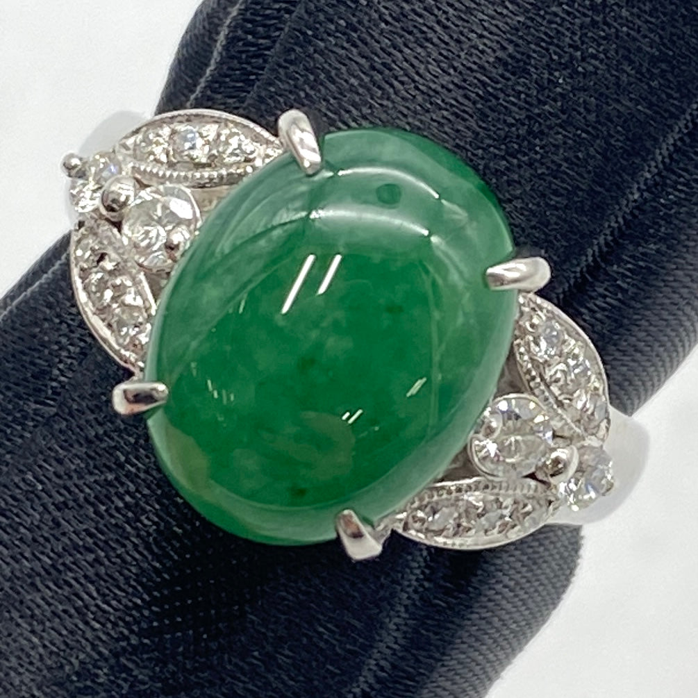 25-41366-0 PT900 Jadeite Ring JD 4.14 DA 0.26 7.7g