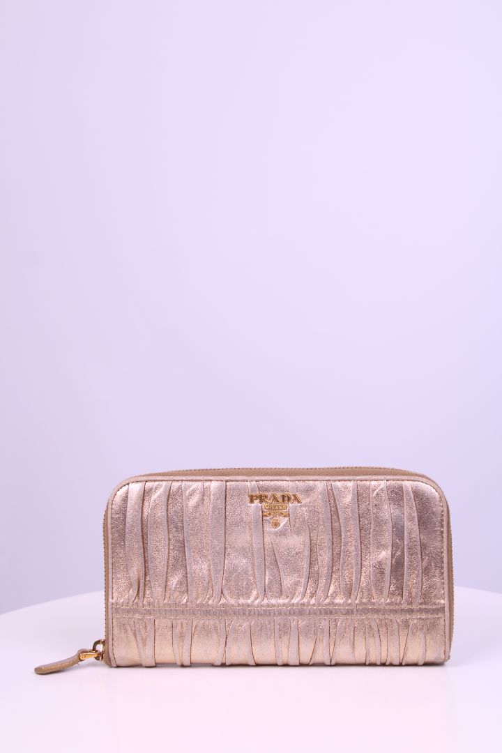 Prada Long Wallet Gold