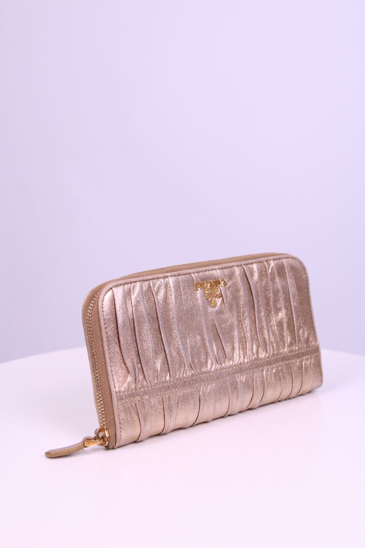 Prada Long Wallet Gold