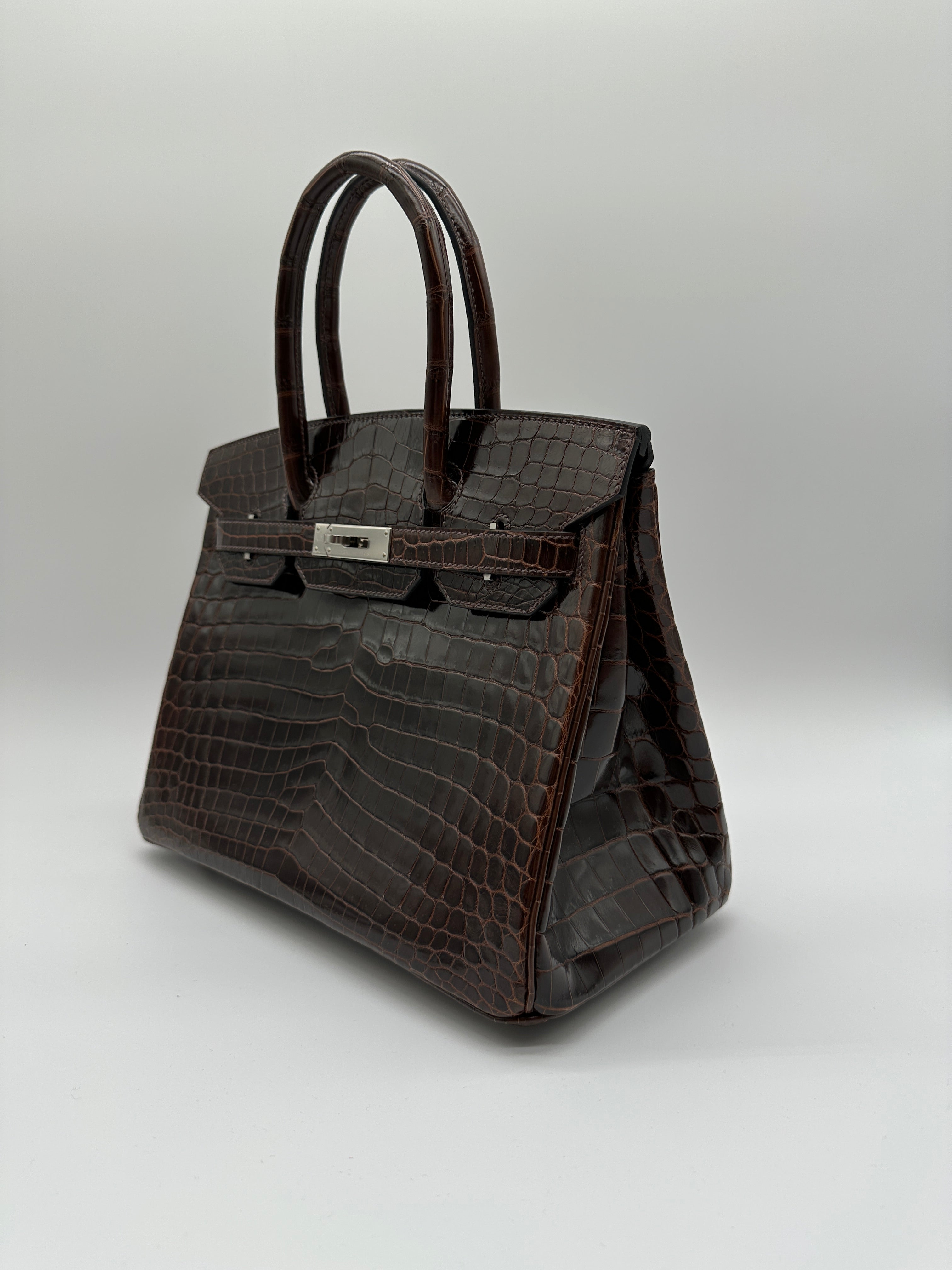 Hermès Birkin 30 Havana Shiny Niloticus Palladium Hardware