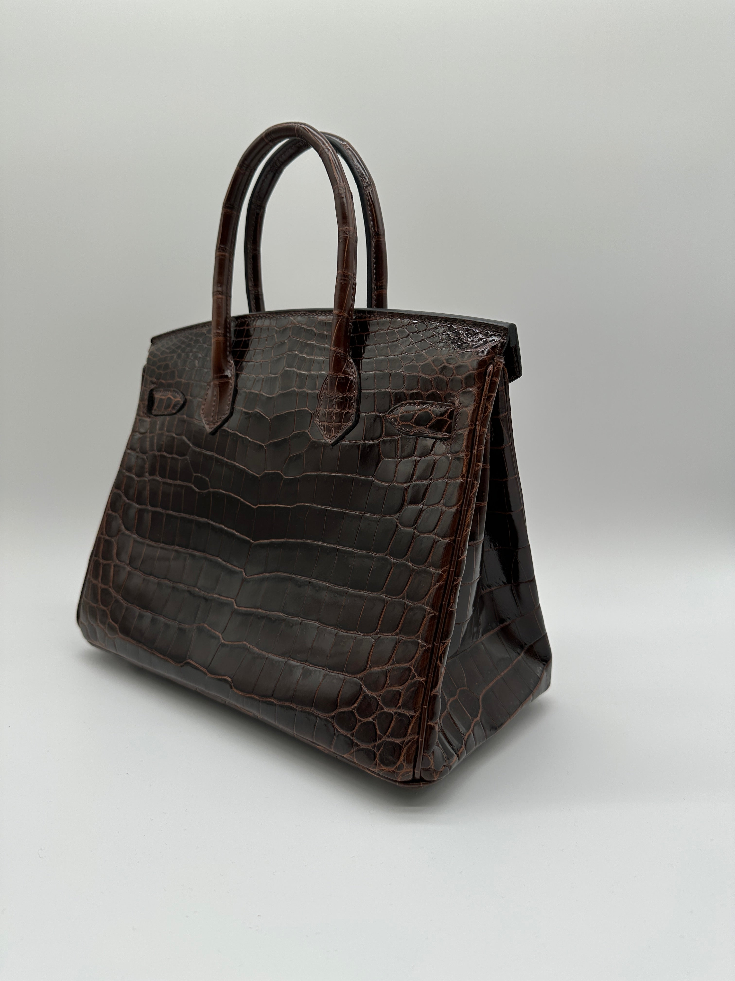 Hermès Birkin 30 Havana Shiny Niloticus Palladium Hardware