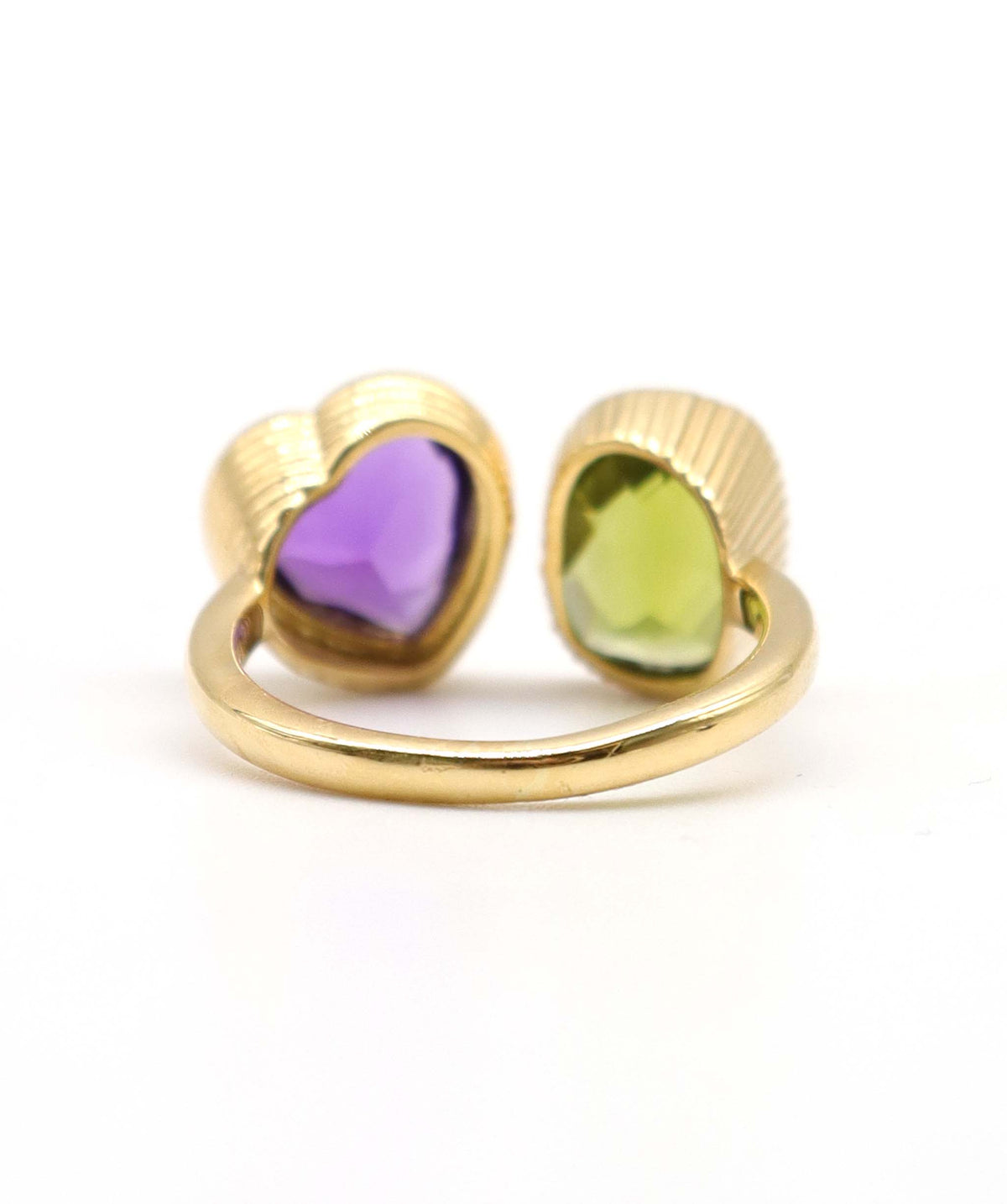 Siver Moi et Toi Amethyst & Peridot Ring DXBS6862