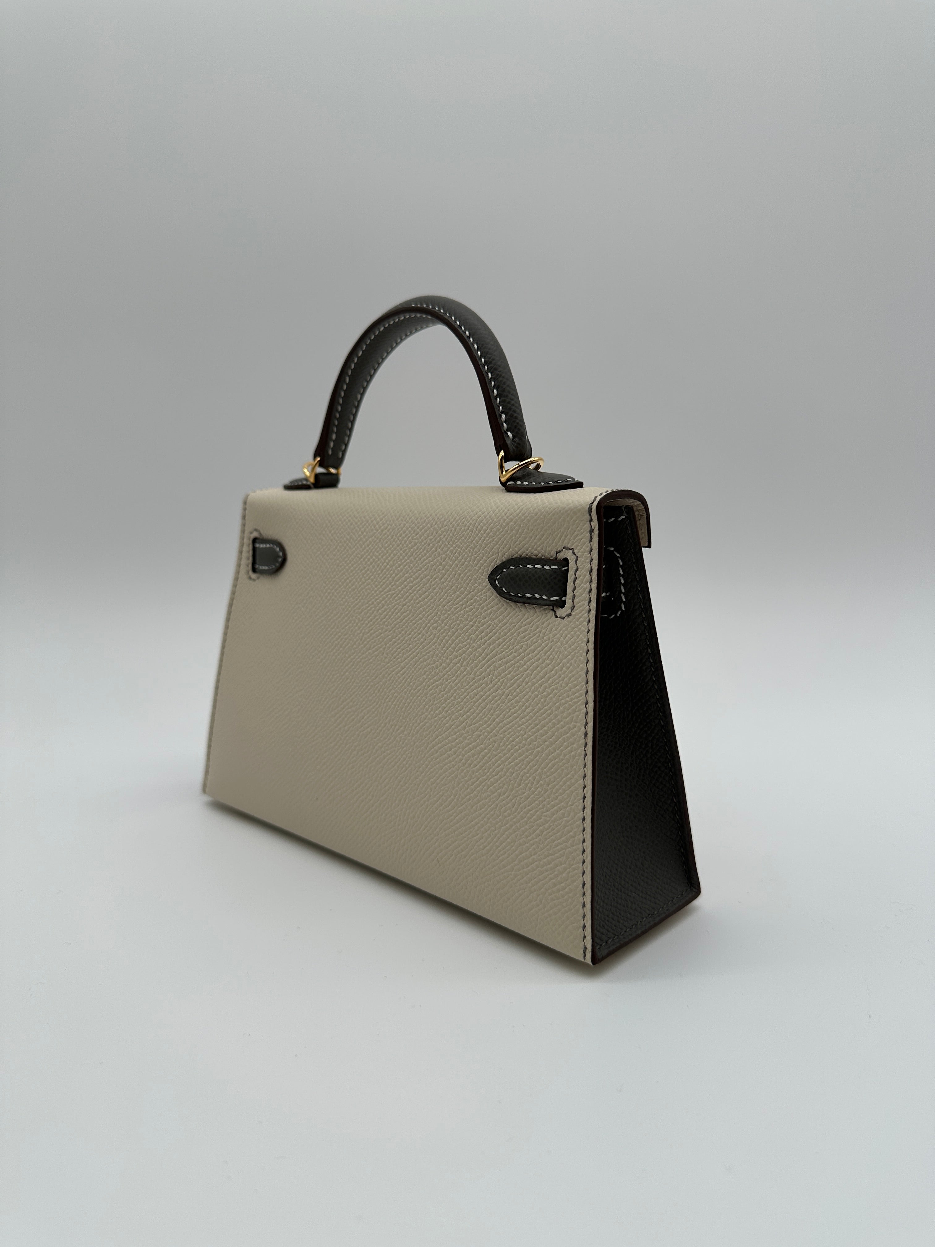 Hermès Mini Kelly HSS Craie/Gris Meyer Epsom Gold Hardware