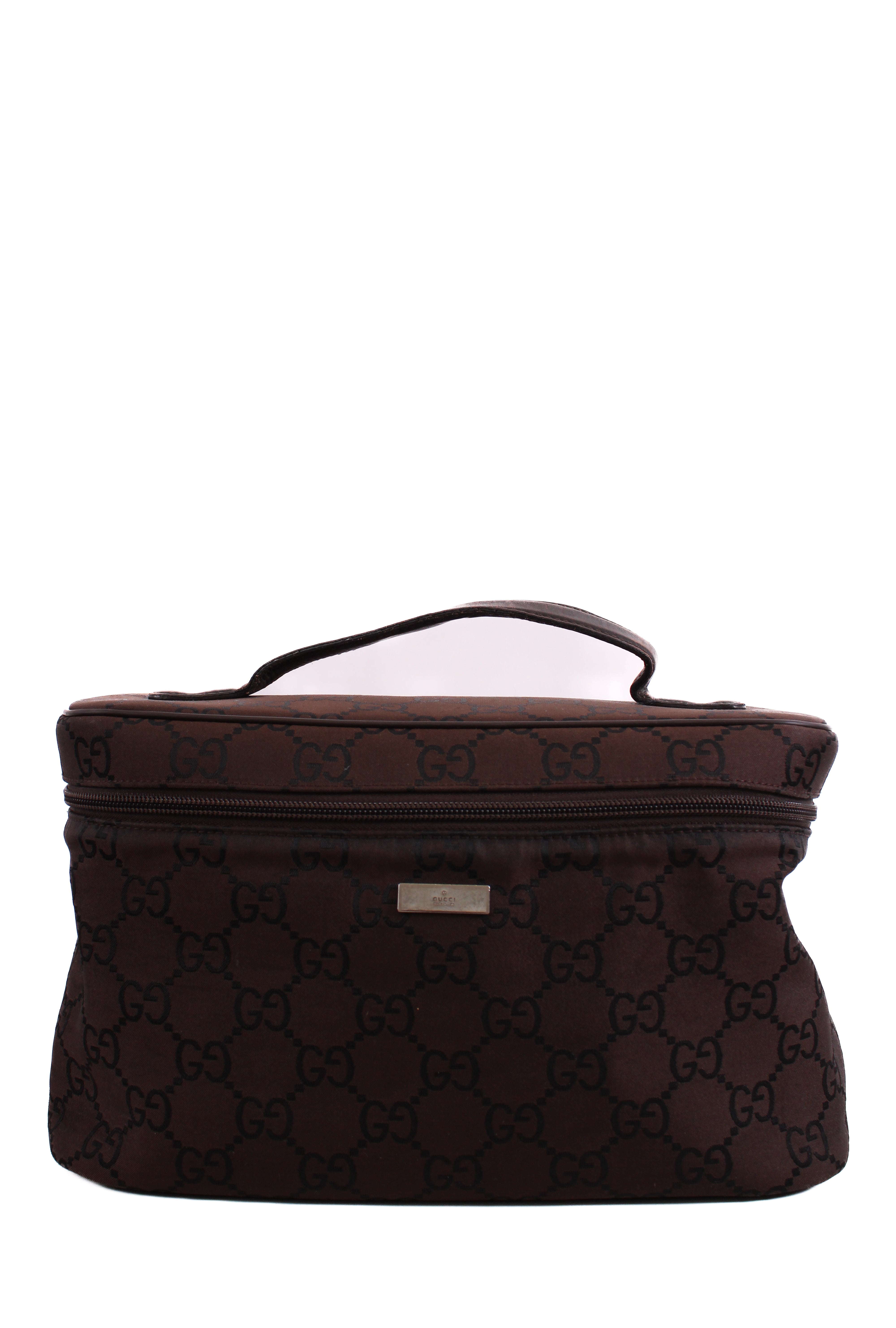 Gucci Monogram Nylon Toiletries Bag Brown