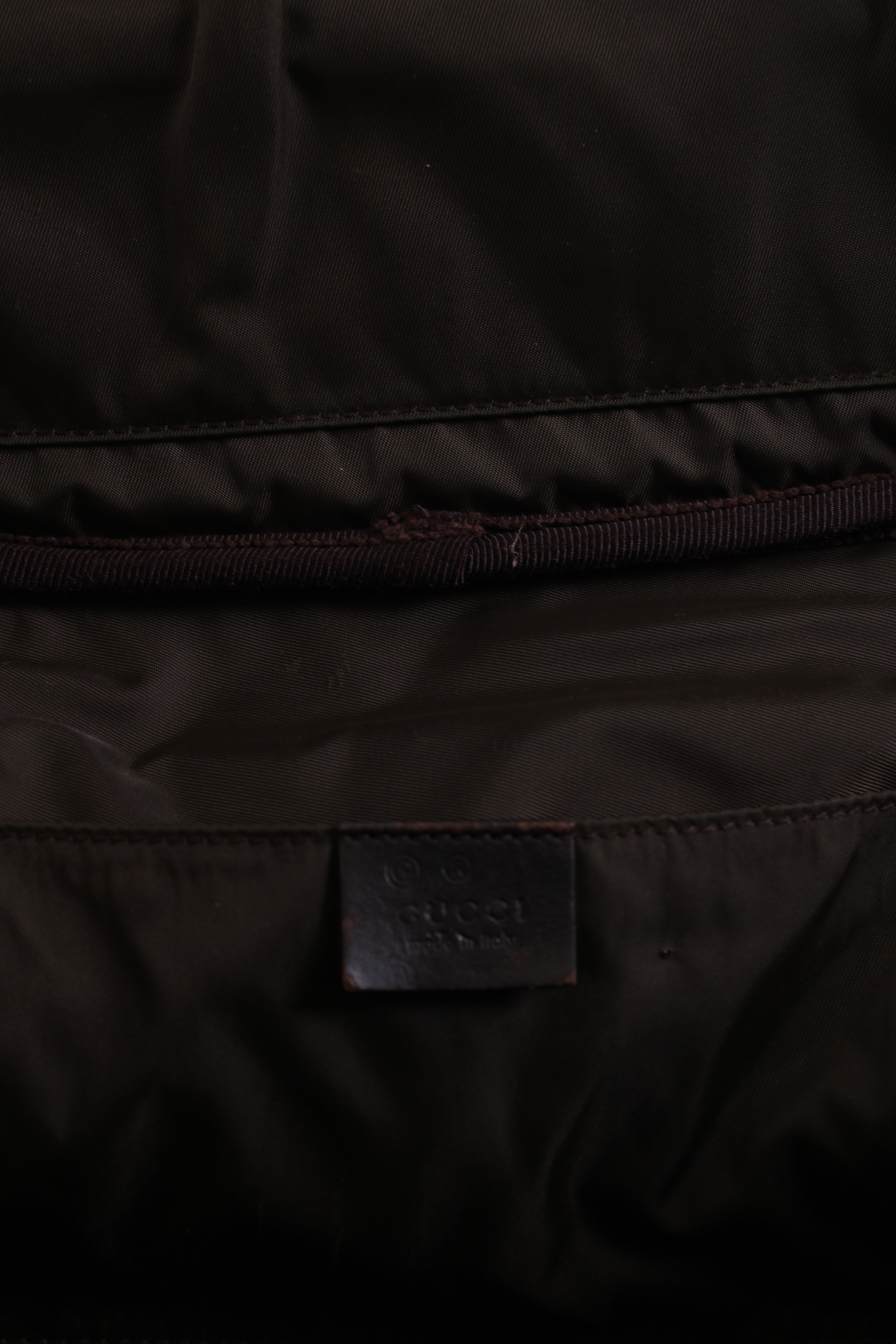 Gucci Monogram Nylon Toiletries Bag Brown