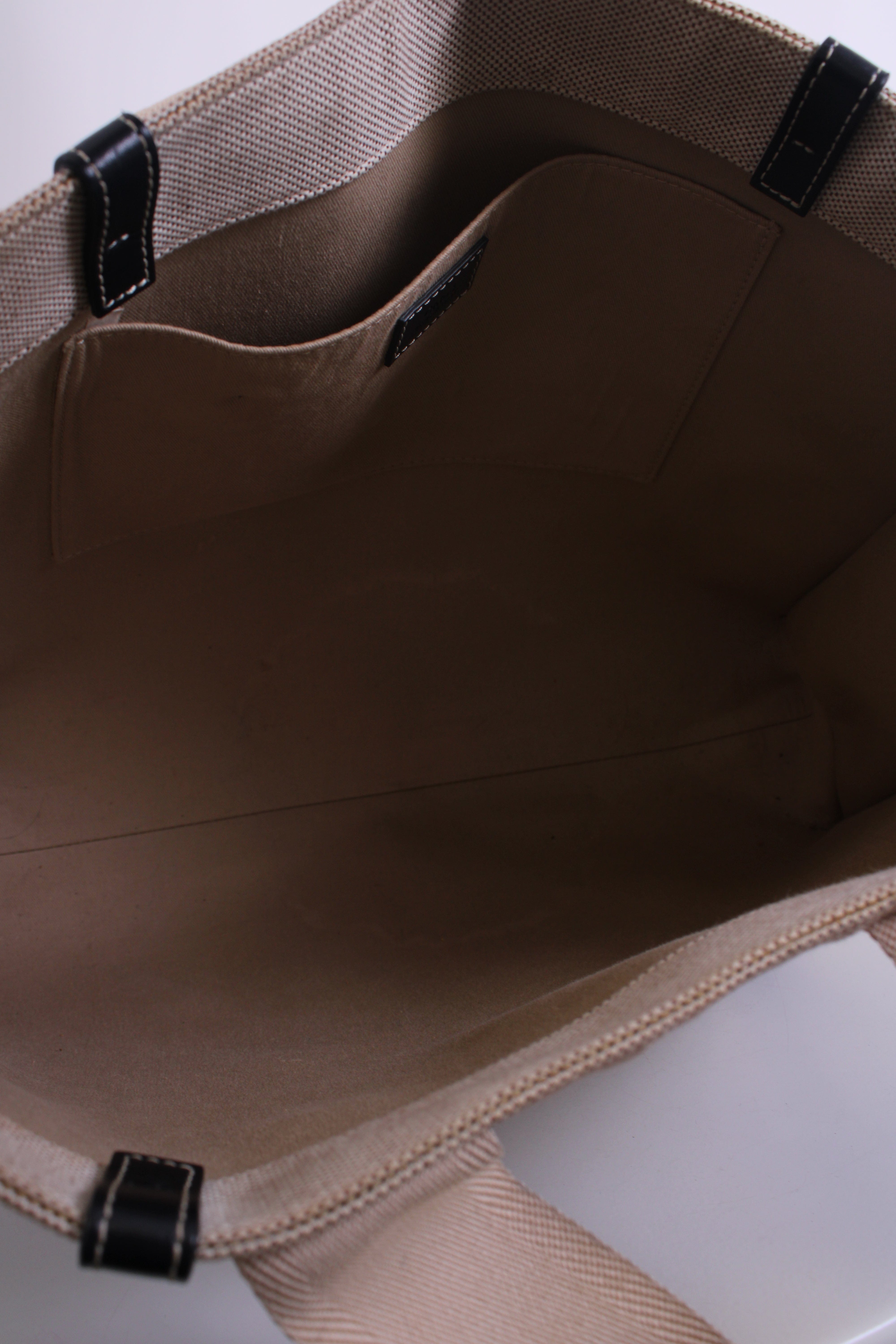 Chloe Chloe Woody Logo Canvas Tote Bag Beige Large
