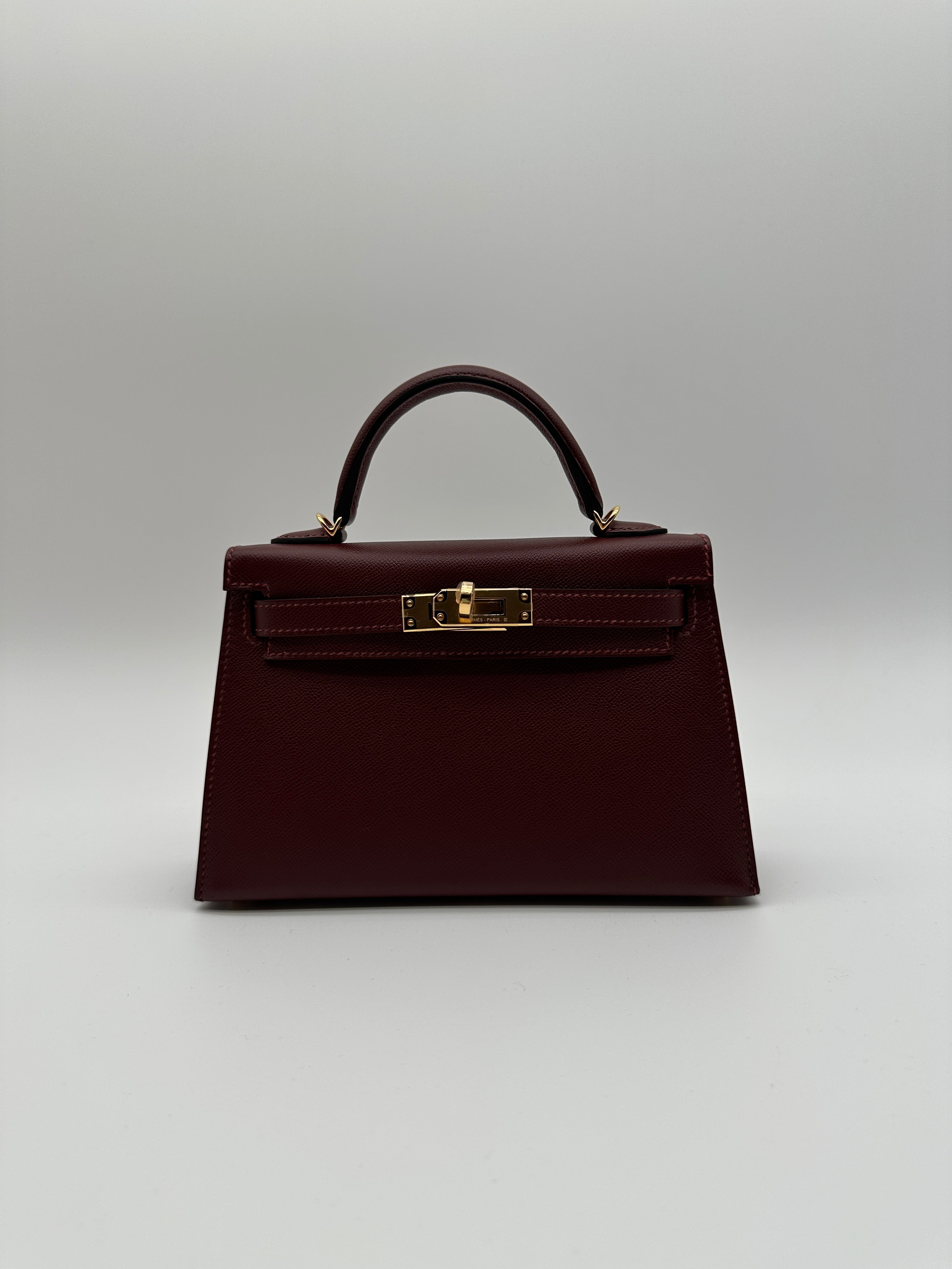 Hermès Mini Kelly Rouge H Madame Gold Hardware