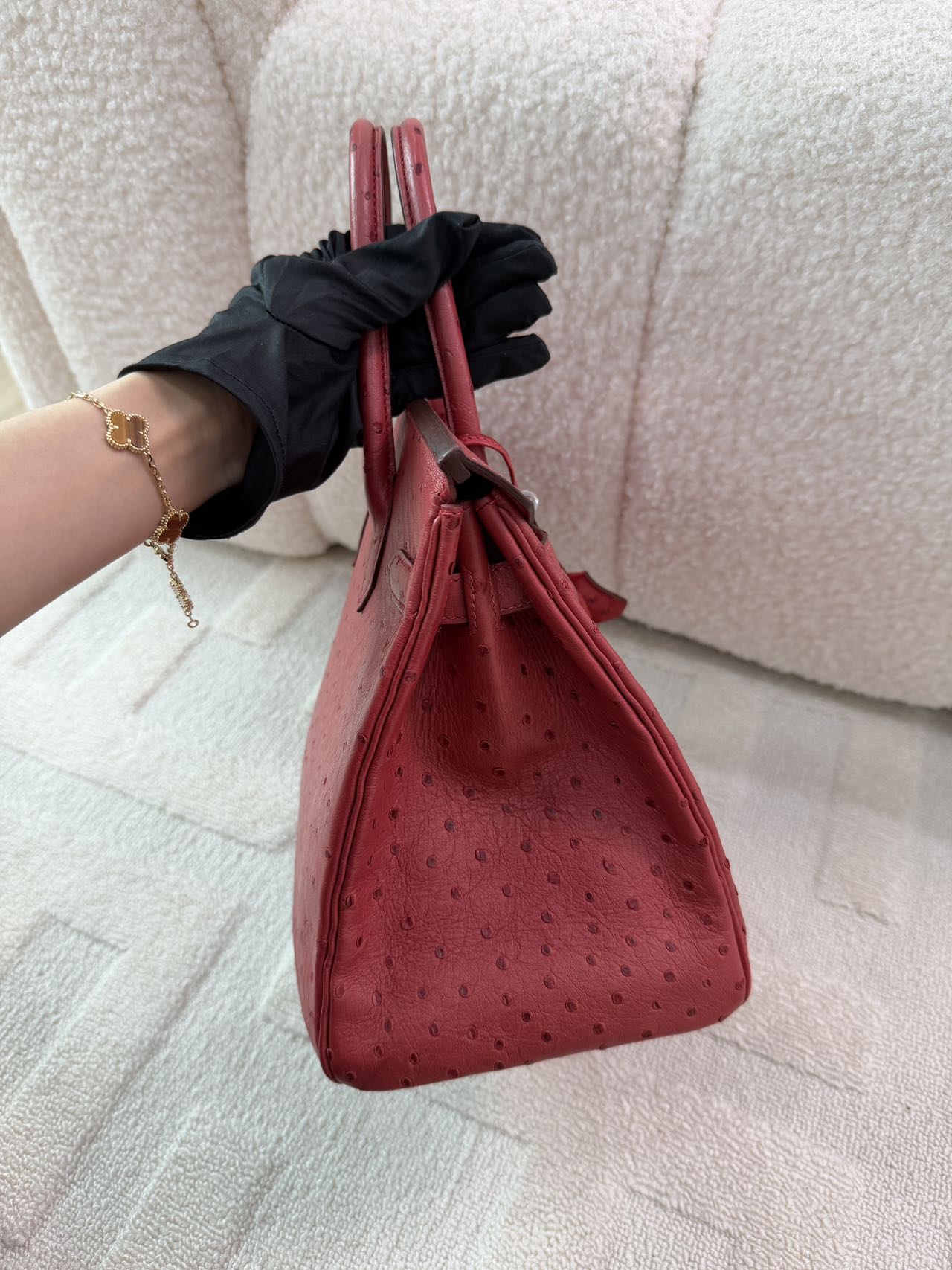Hermès Birkin 30-Red Ostrich-PHW