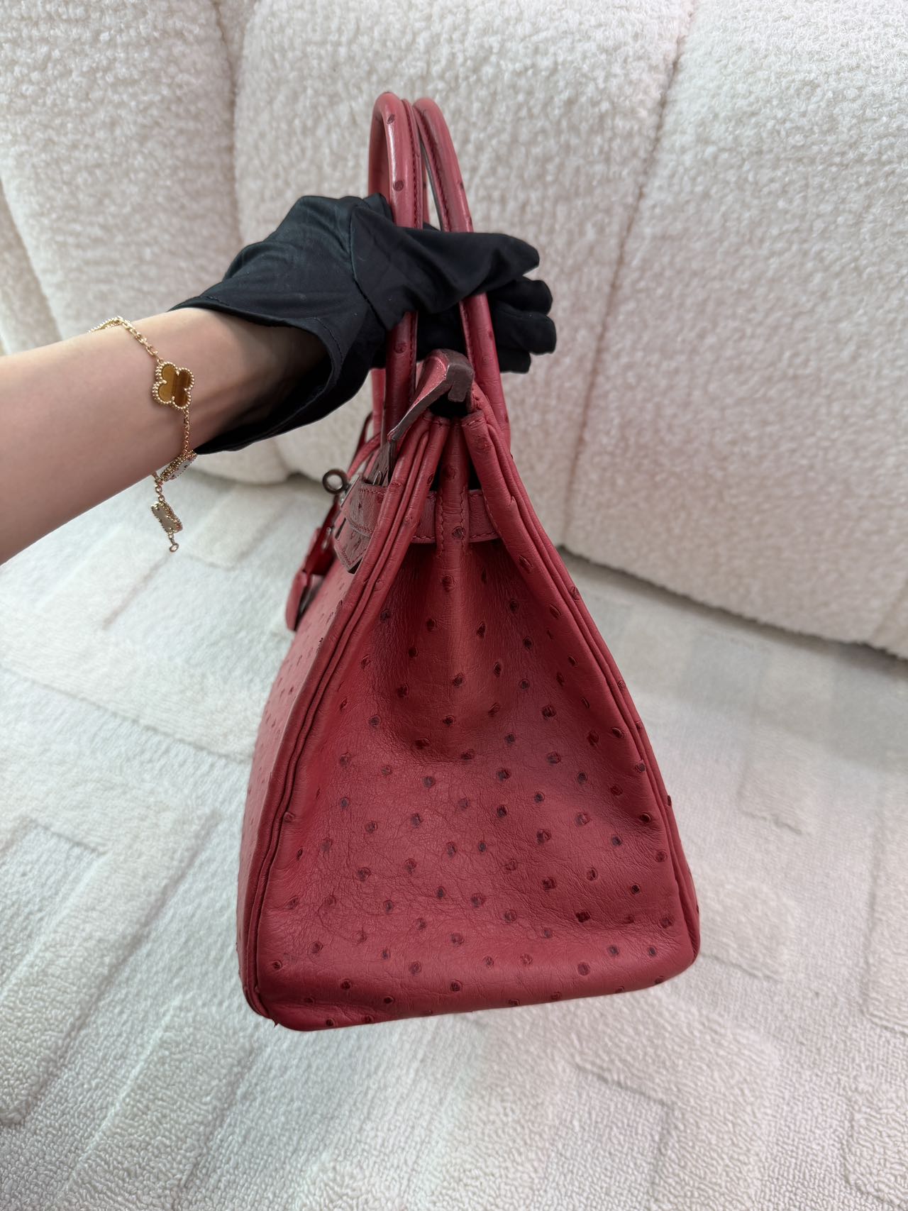 Hermès Birkin 30-Red Ostrich-PHW