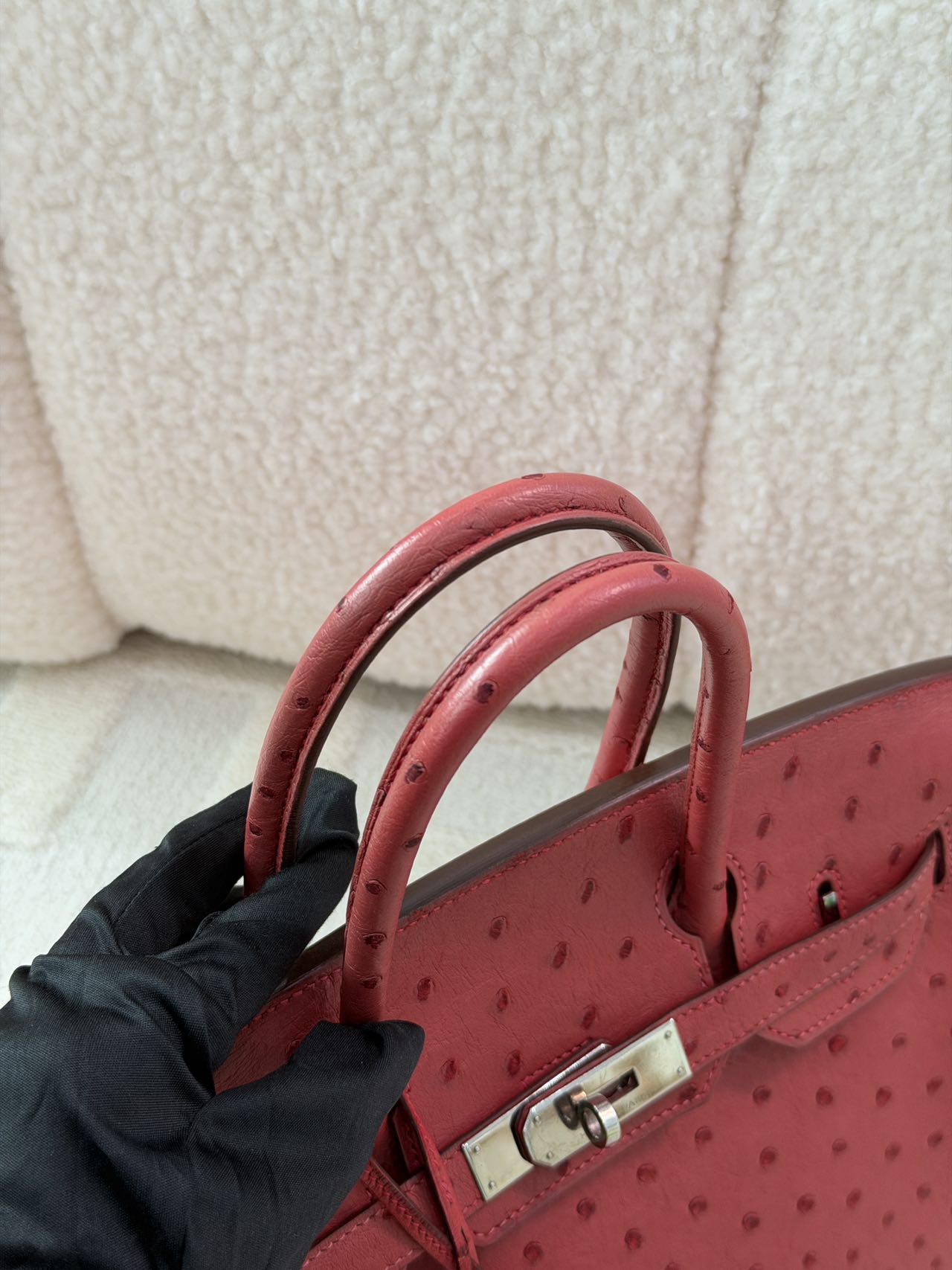 Hermès Birkin 30-Red Ostrich-PHW