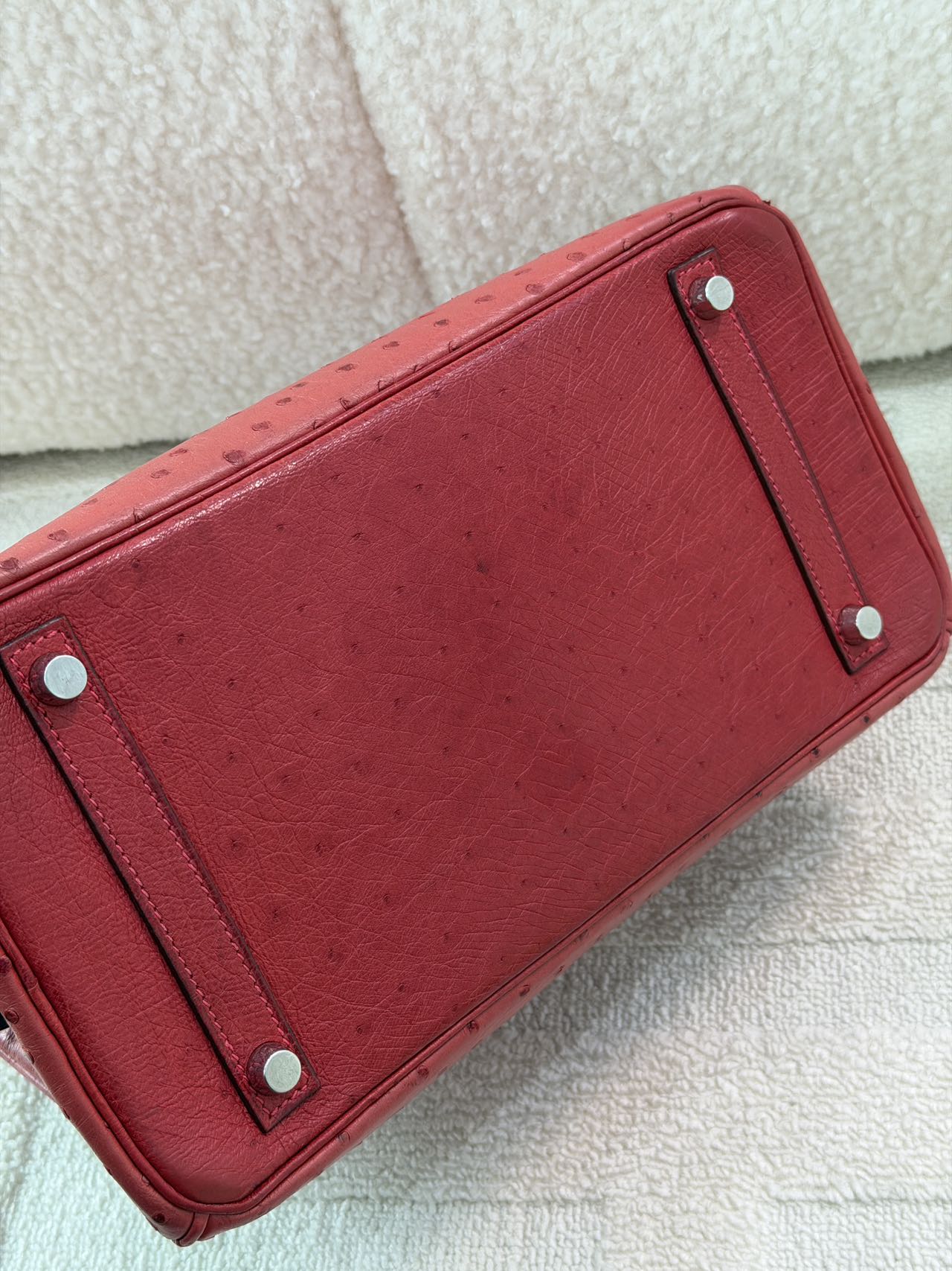Hermès Birkin 30-Red Ostrich-PHW