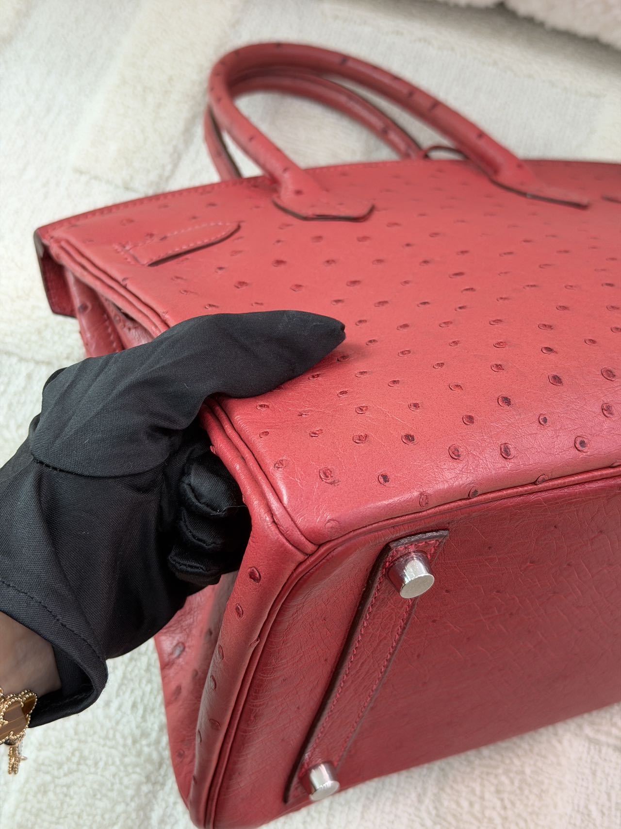 Hermès Birkin 30-Red Ostrich-PHW
