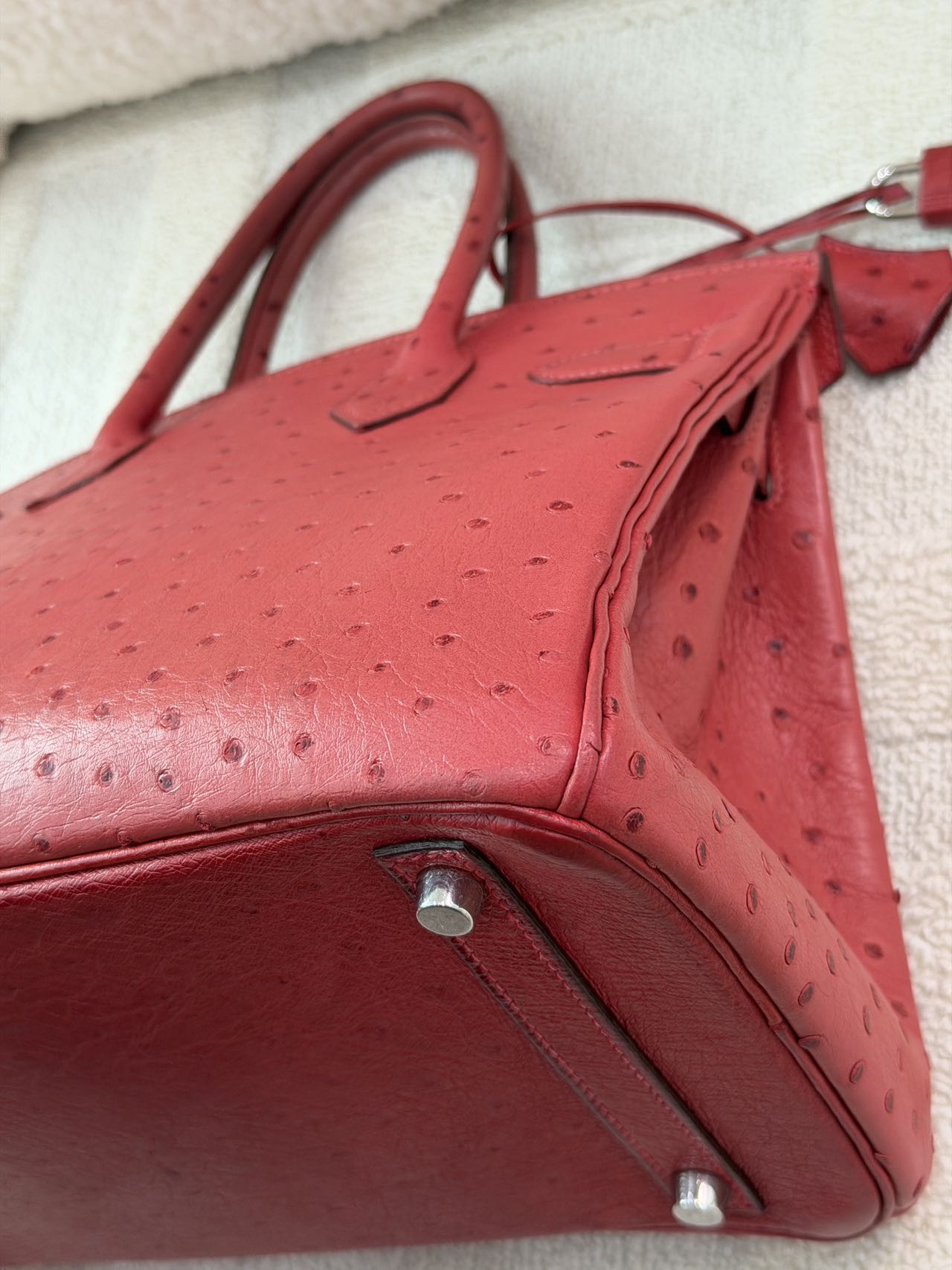 Hermès Birkin 30-Red Ostrich-PHW