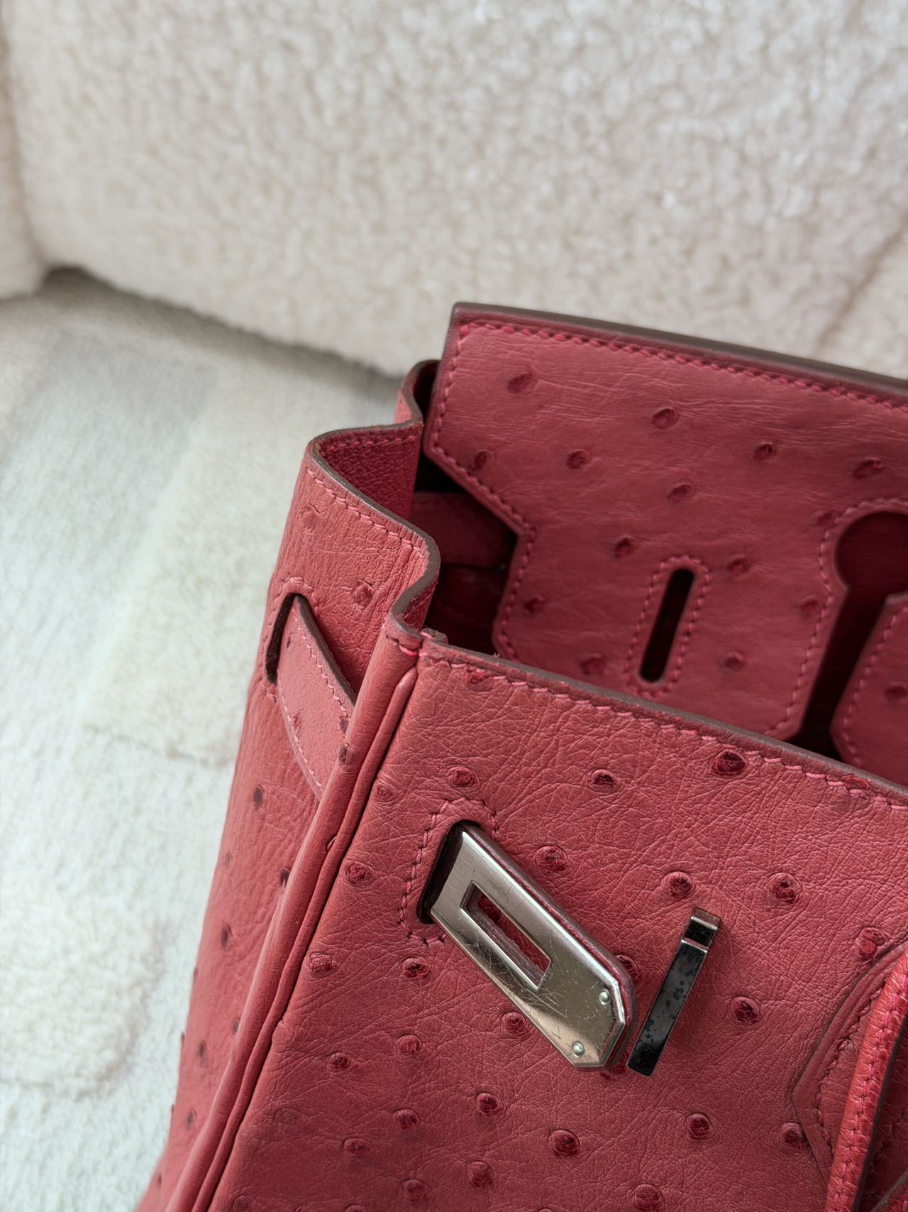 Hermès Birkin 30-Red Ostrich-PHW