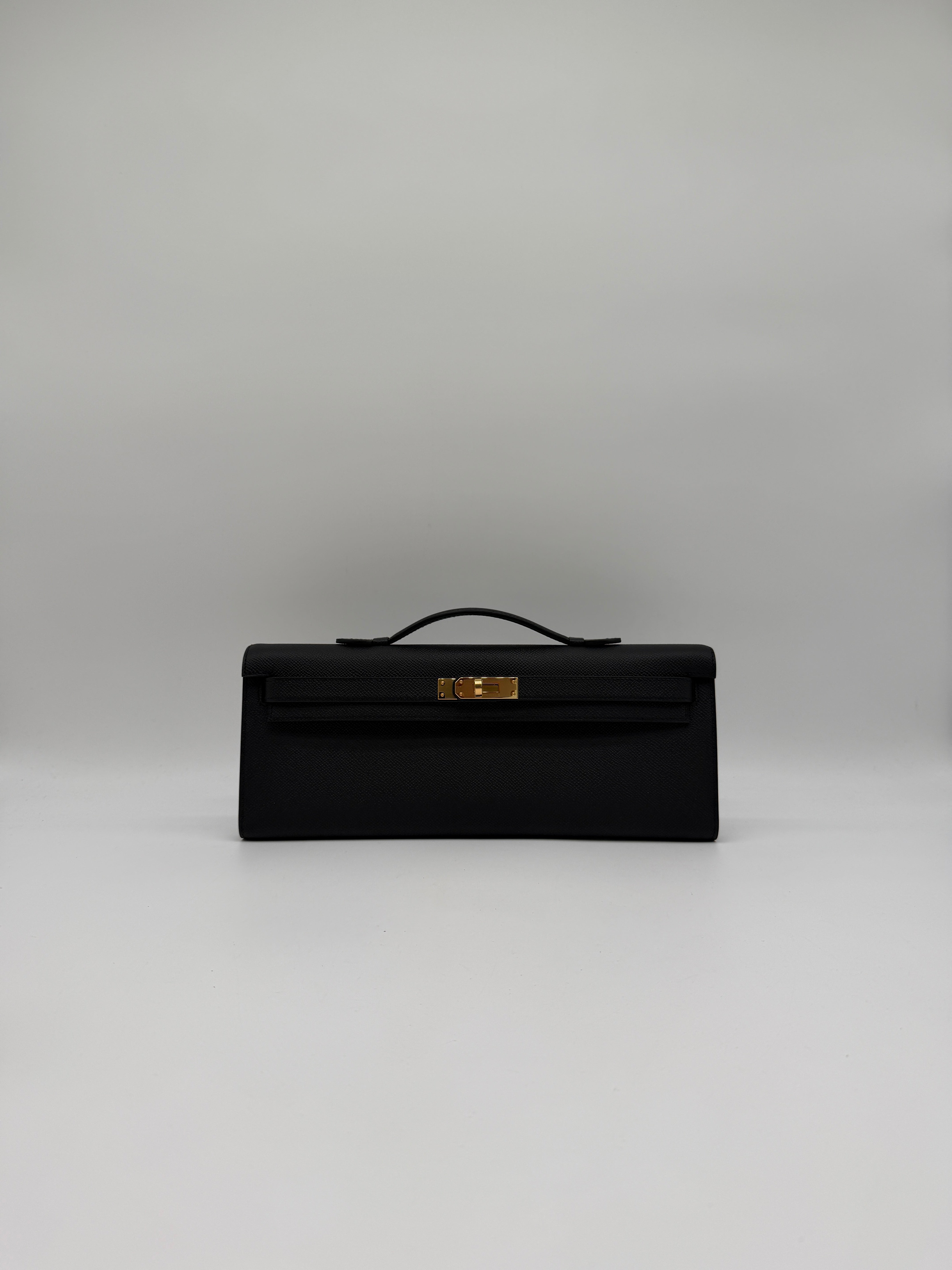 Hermès Kelly Cut Black Epsom Gold Hardware