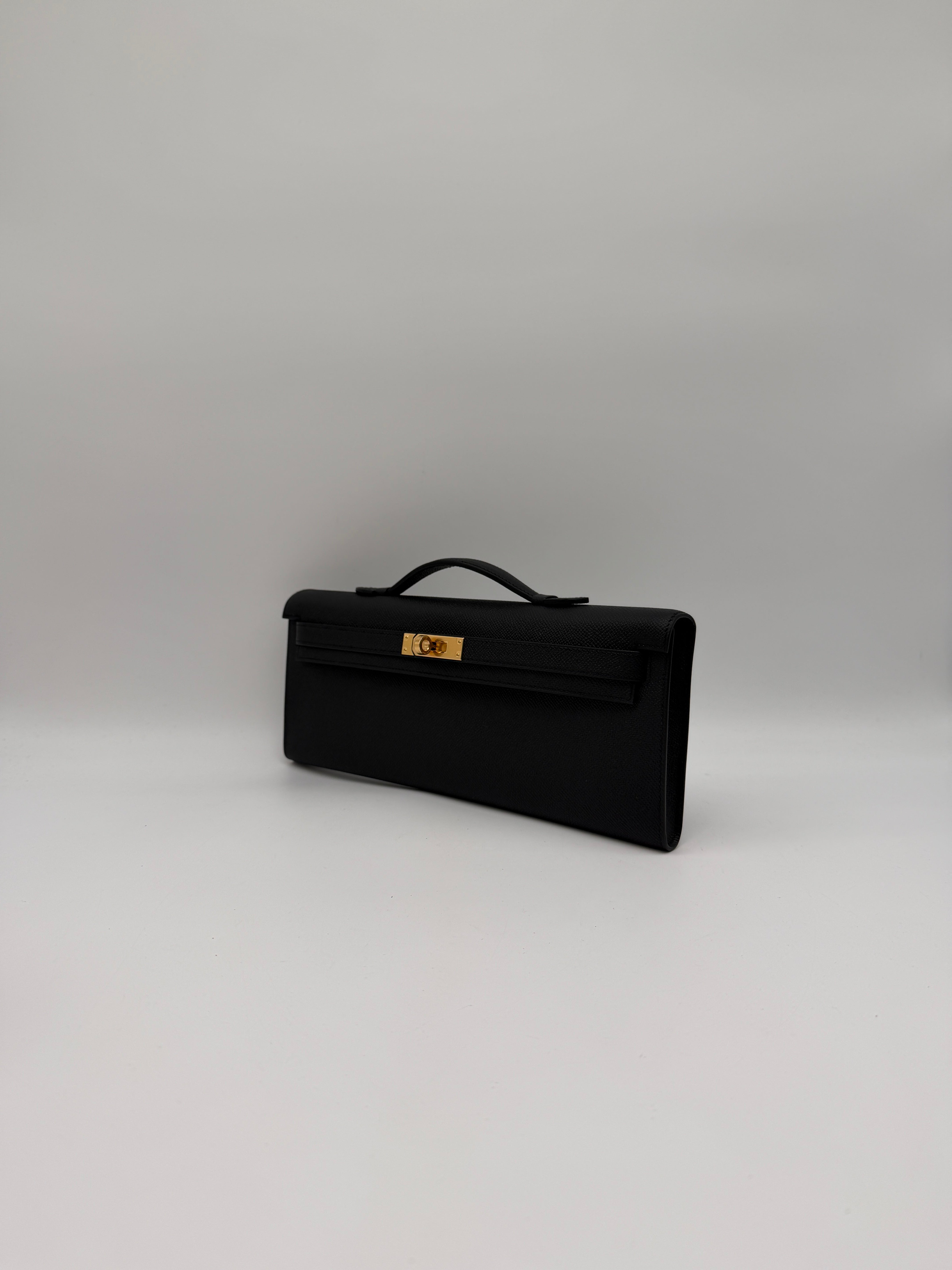 Hermès Kelly Cut Black Epsom Gold Hardware