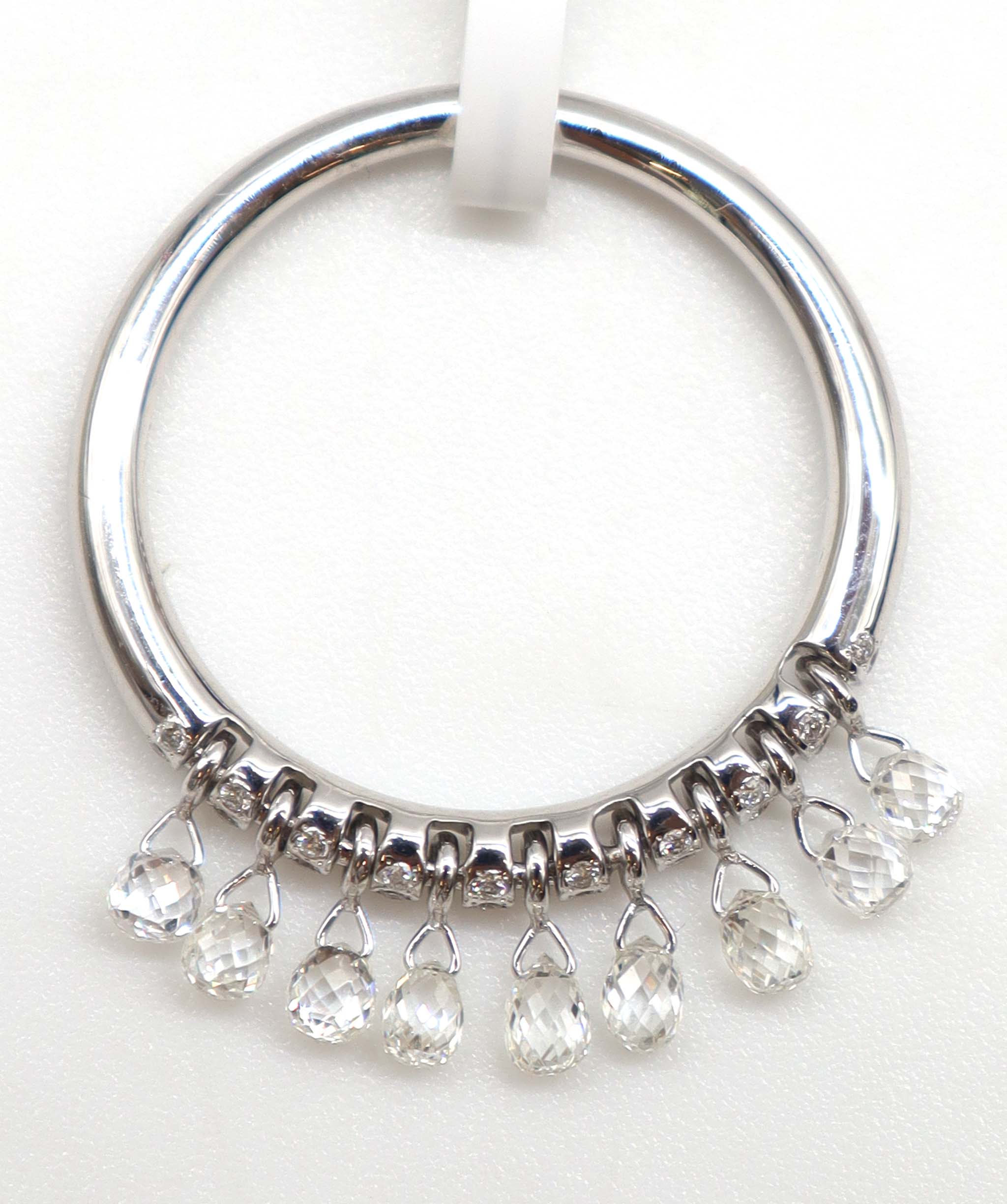 LUXURY PROMISE WHITE BRIOLETTE RING SIZE 54 TW:1.05CT GOLD:2.84G R4449