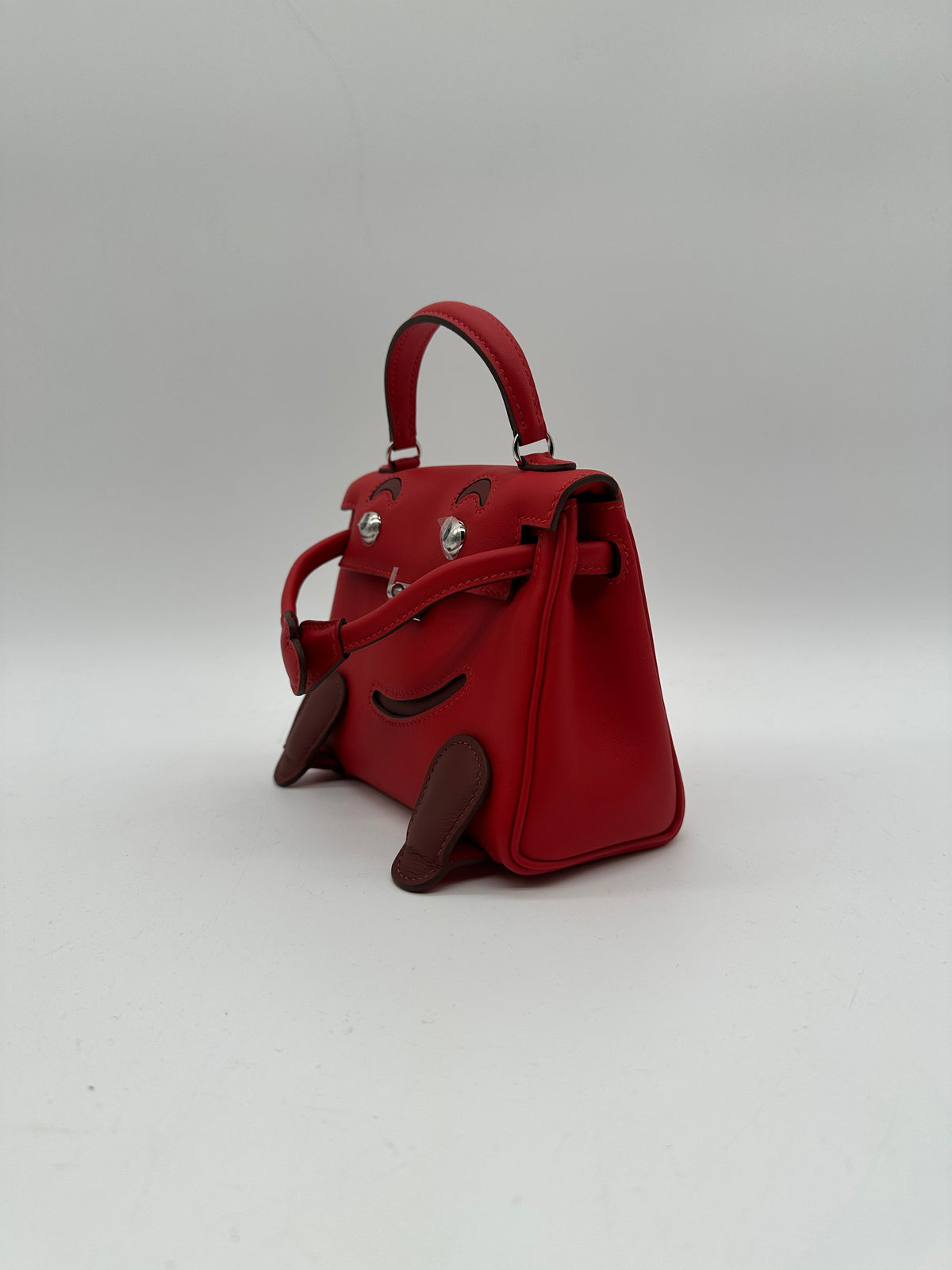Hermès Kelly Doll Rouge Radieux Swift Palladium Hardware