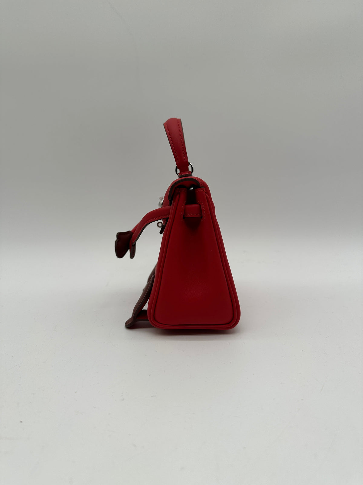 Hermès Kelly Doll Rouge Radieux Swift Palladium Hardware