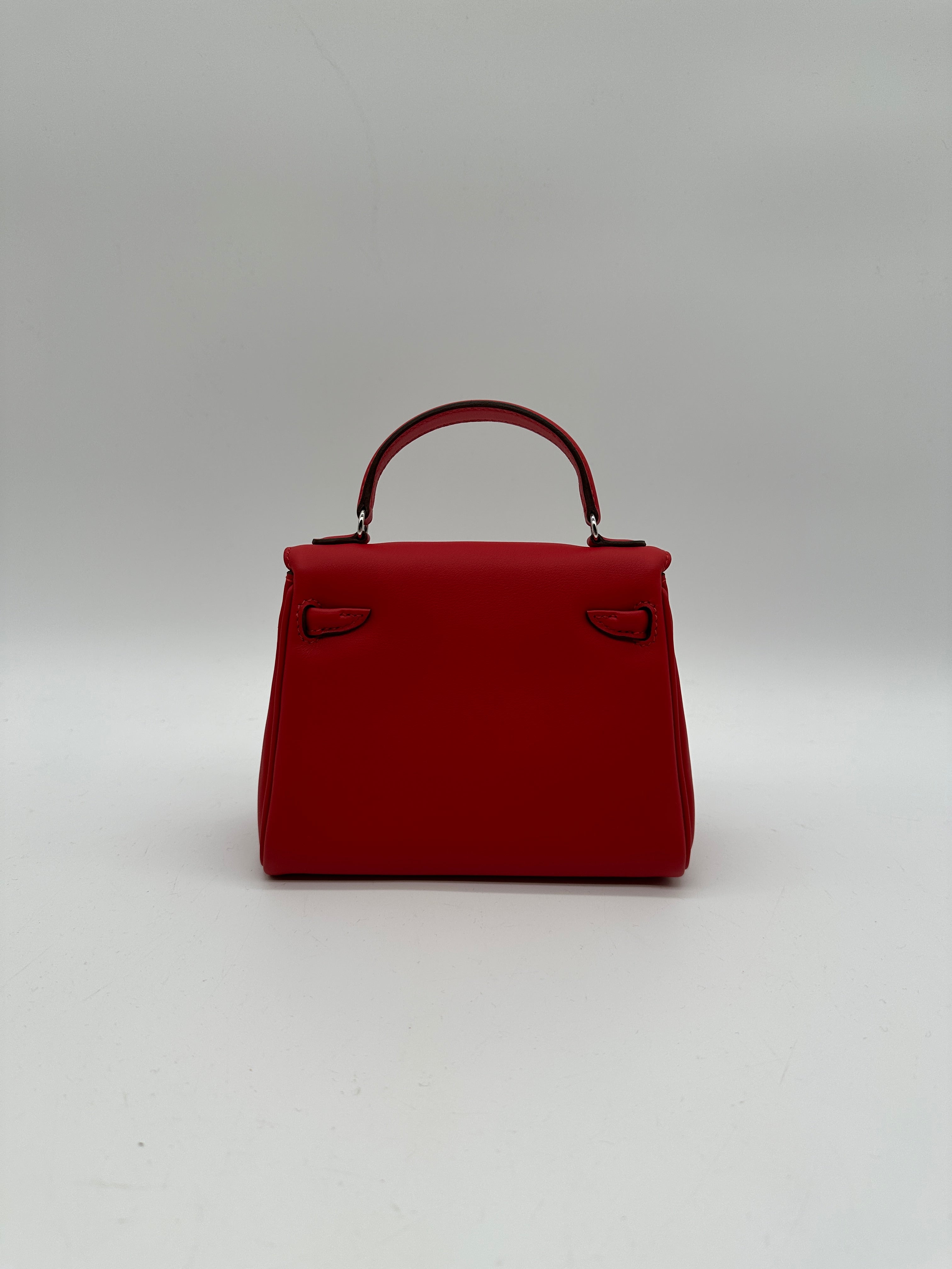 Hermès Kelly Doll Rouge Radieux Swift Palladium Hardware