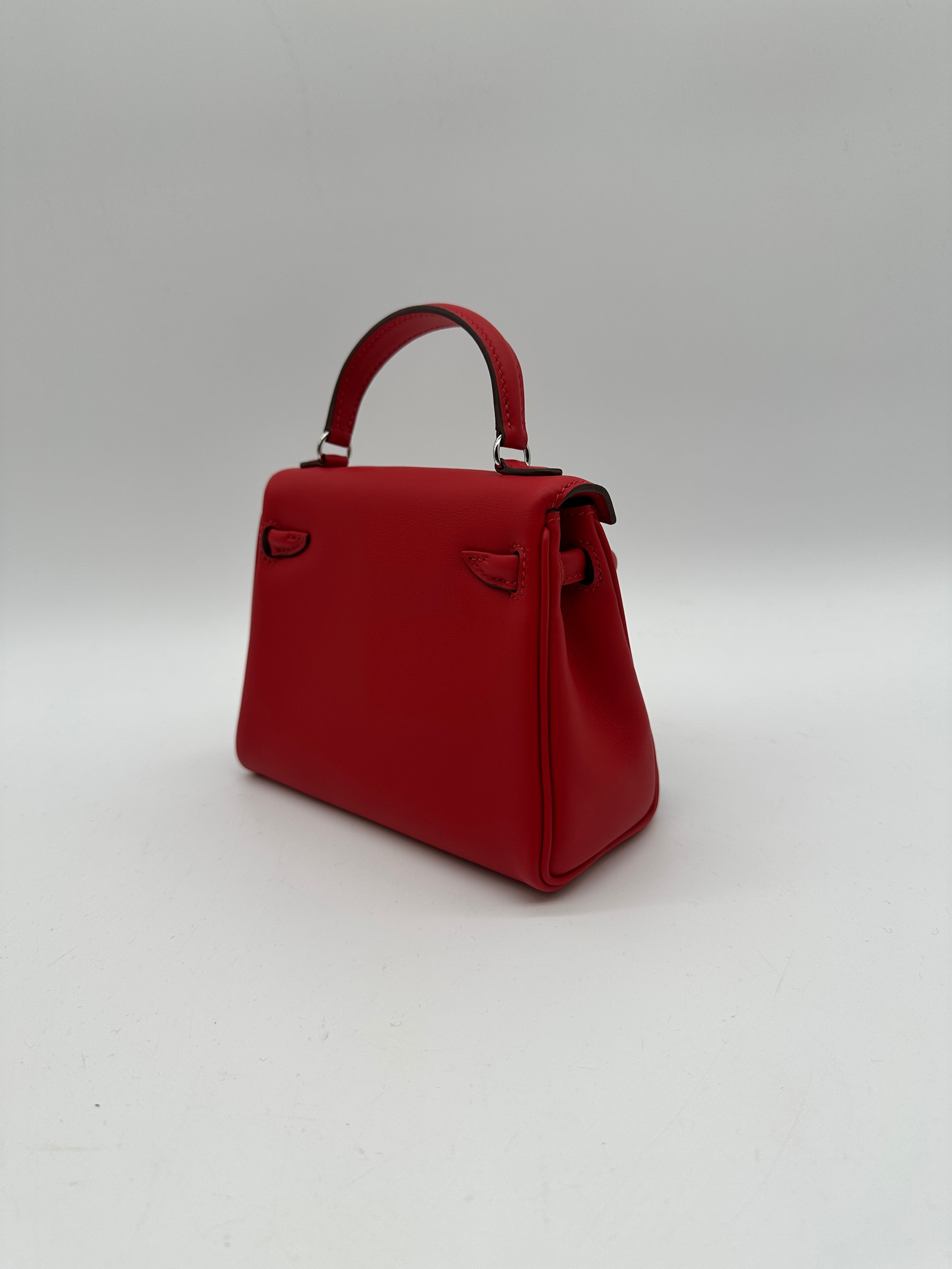Hermès Kelly Doll Rouge Radieux Swift Palladium Hardware