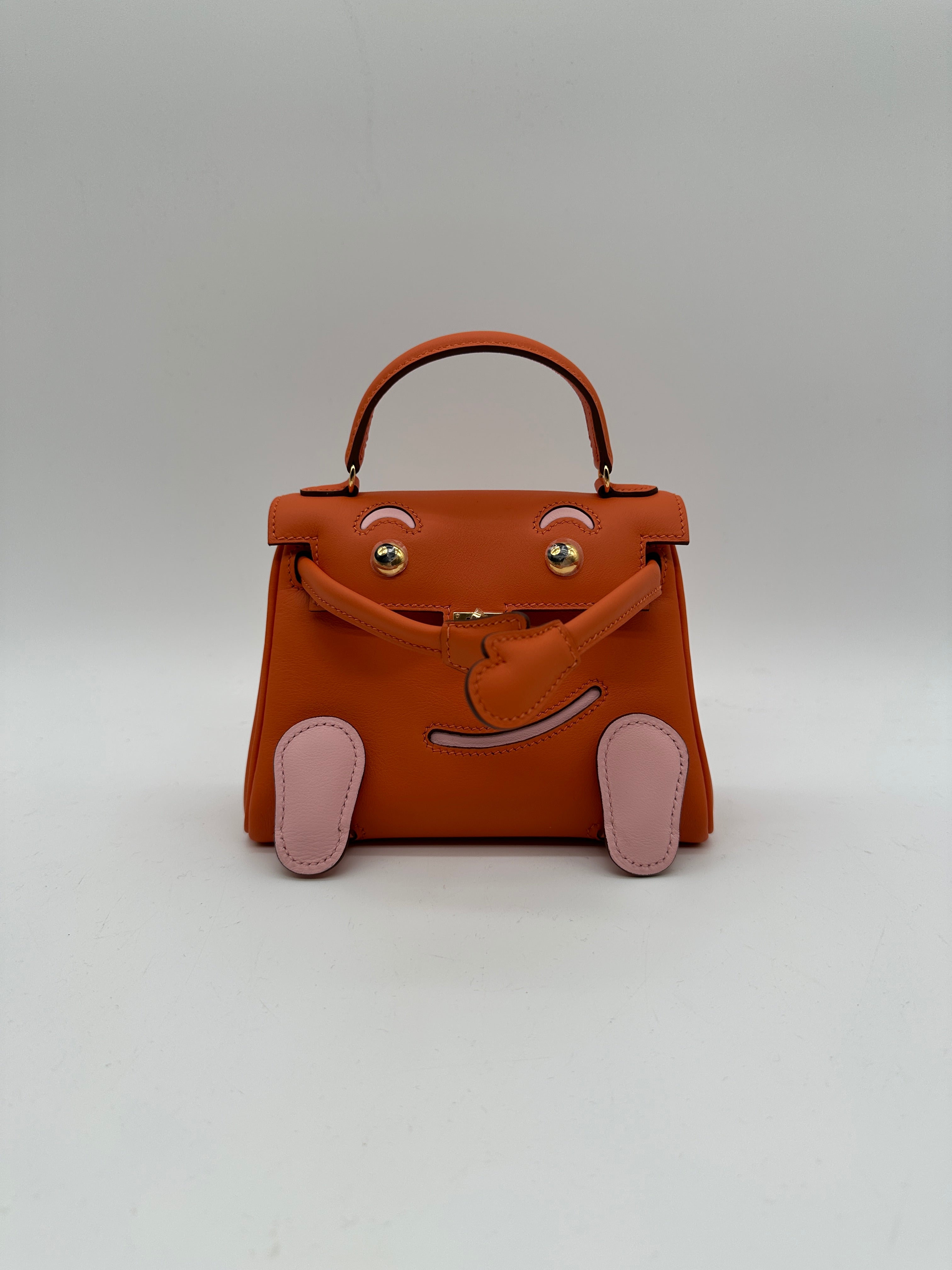 Hermès Kelly Doll Orange & Rose Sakura Swift Palladium Hardware