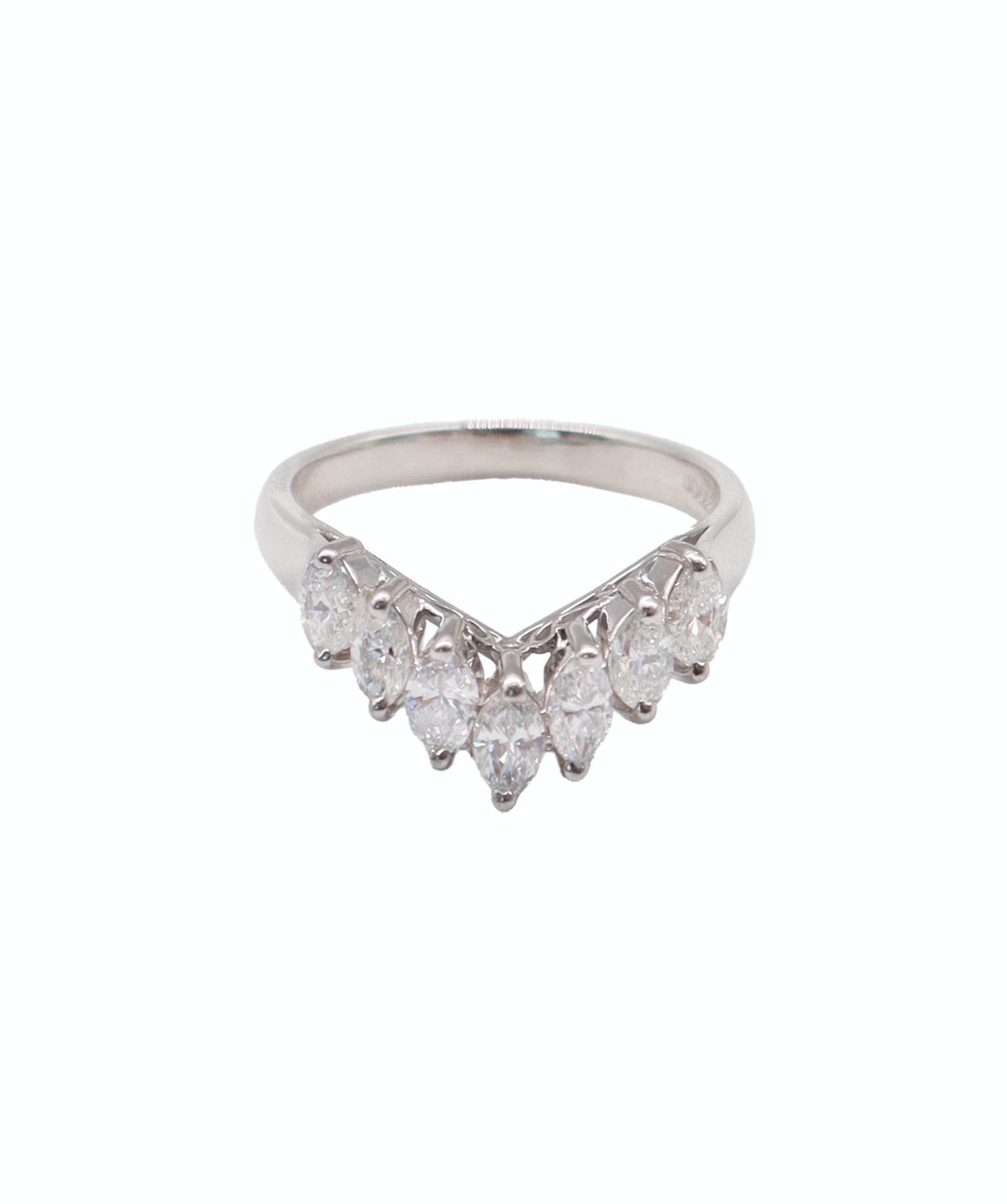 V-shaped Diamond Ring in Pt900 / D 1ct 9113 JJC0793 DXBS6417