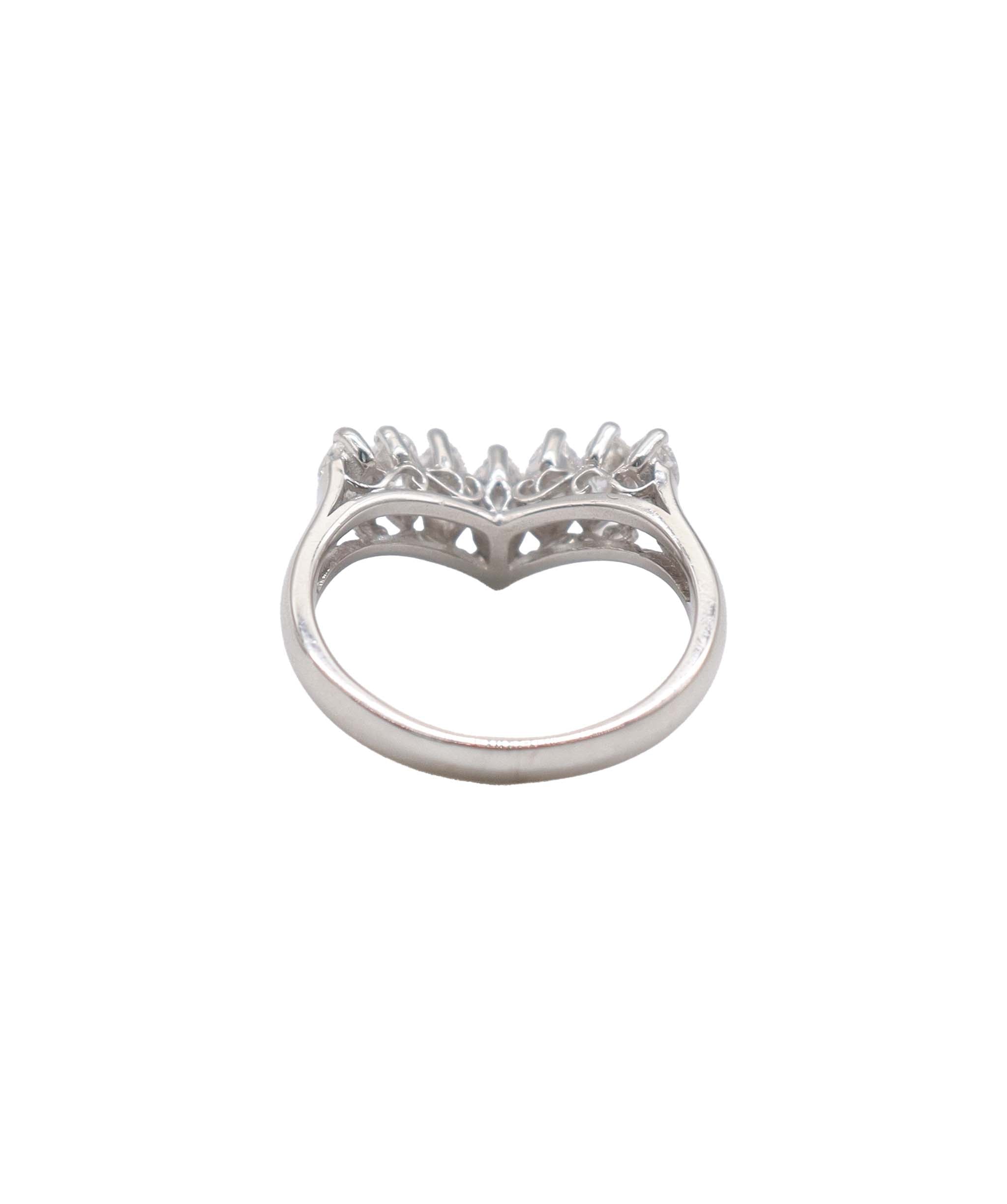 V-shaped Diamond Ring in Pt900 / D 1ct 9113 JJC0793 DXBS6417
