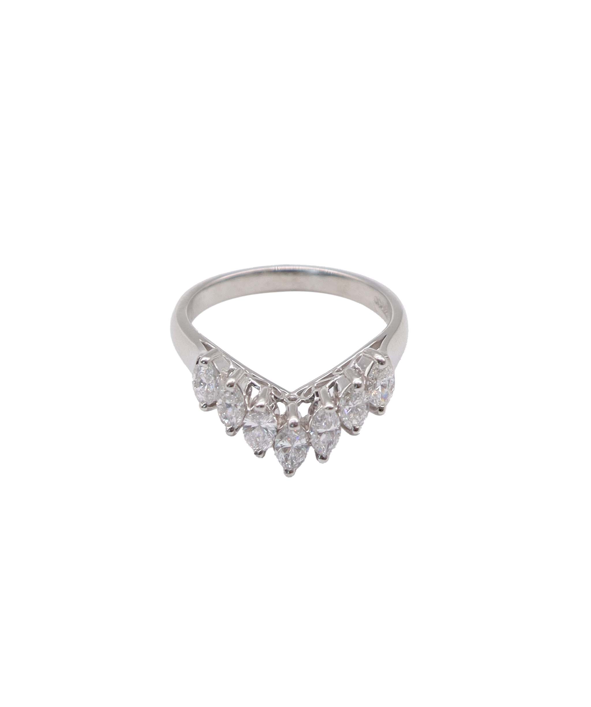 V-shaped Diamond Ring in Pt900 / D 1ct 9113 JJC0793 DXBS6417