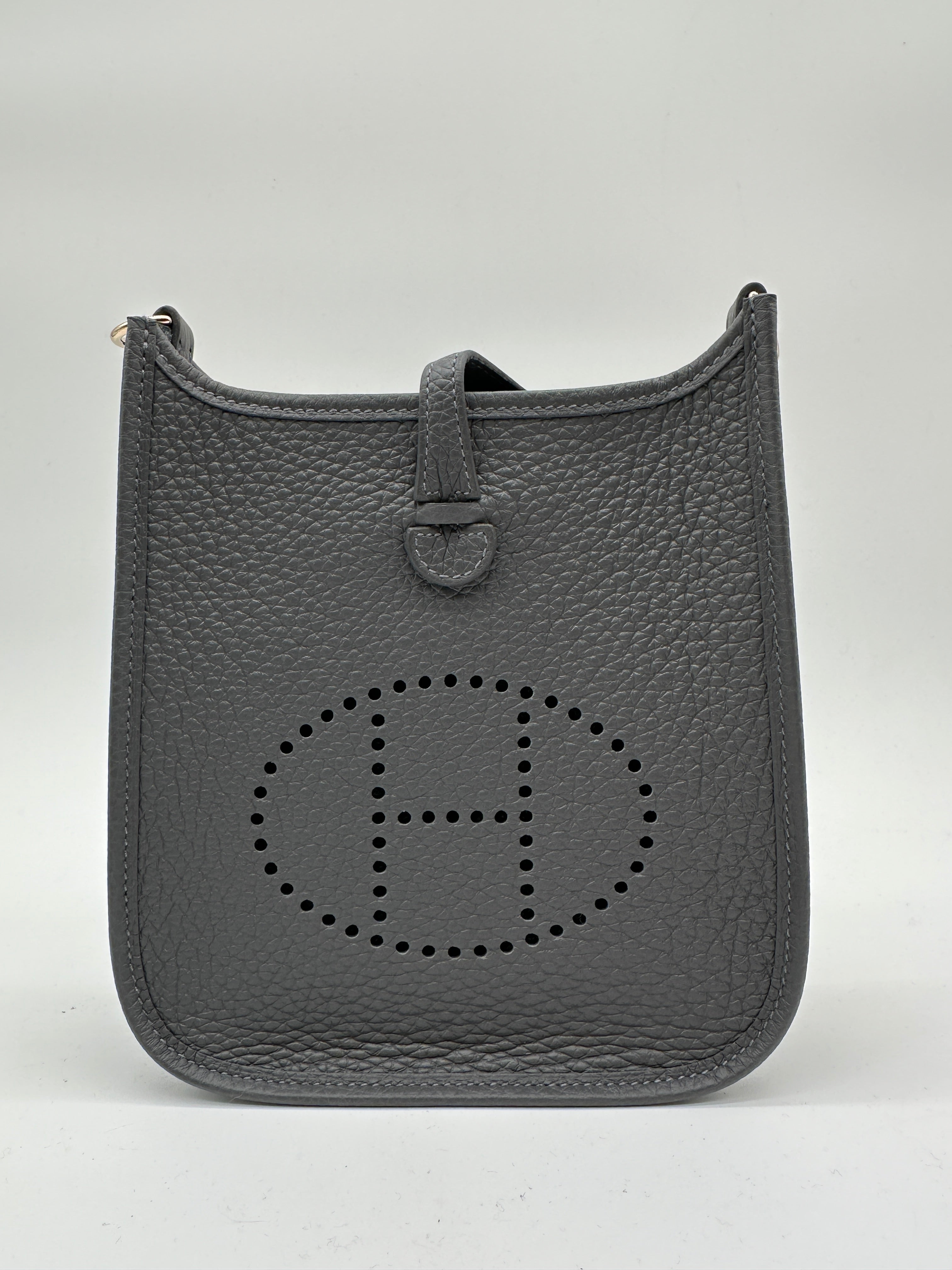 Hermès Mini Evelyne Ardoise Tourillon Clemence Gold Hardware