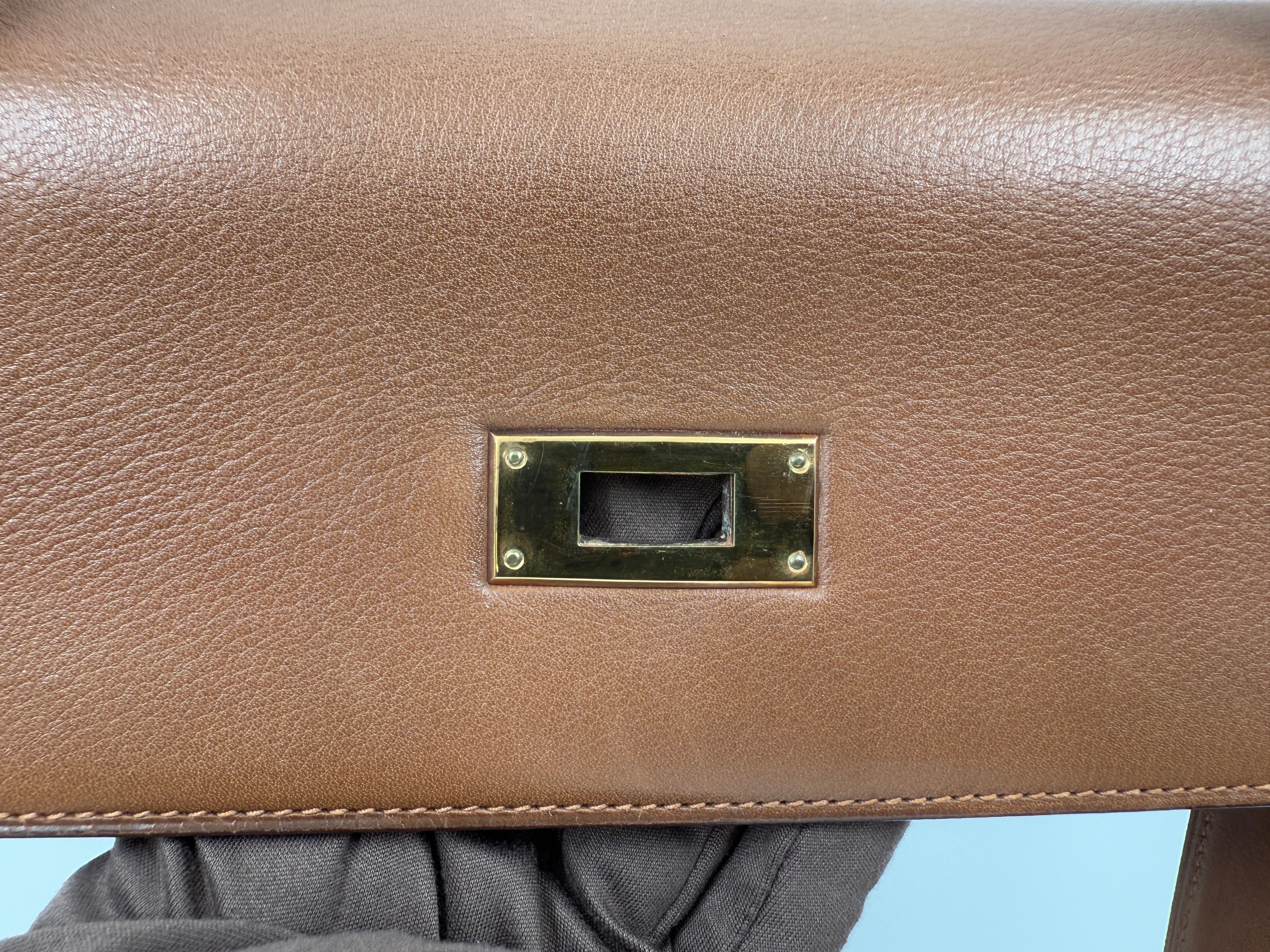 *LONDON LOCATED* VINTAGE HERMÈS KELLY 32CM "ULYSSE" GOLD Gulliver & Toile with Gold Hardware