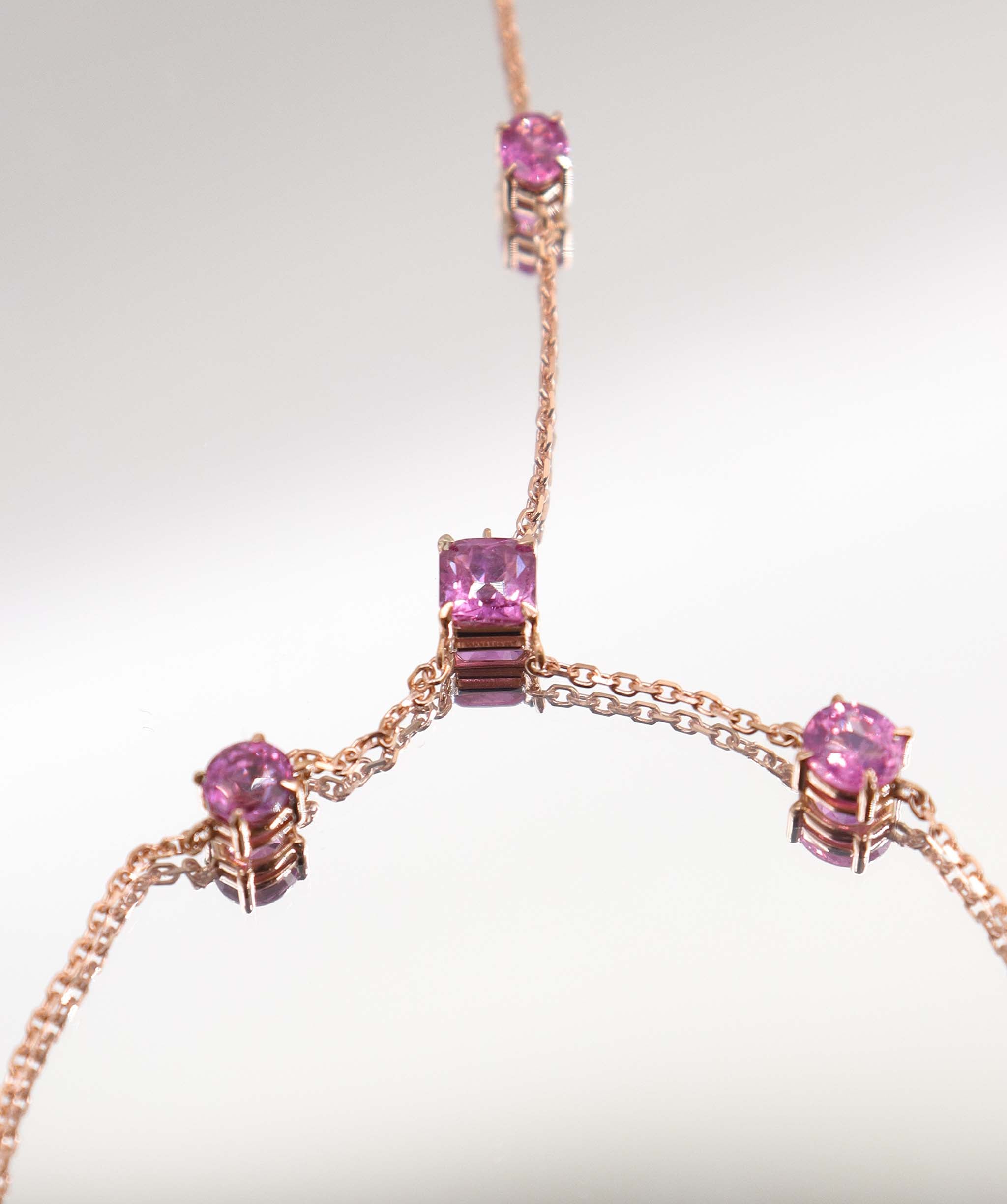 1.6CT NATURAL UNHEATED PADPARADSCHA HAND CHAIN (4 PCS 18K RG) MS 8991