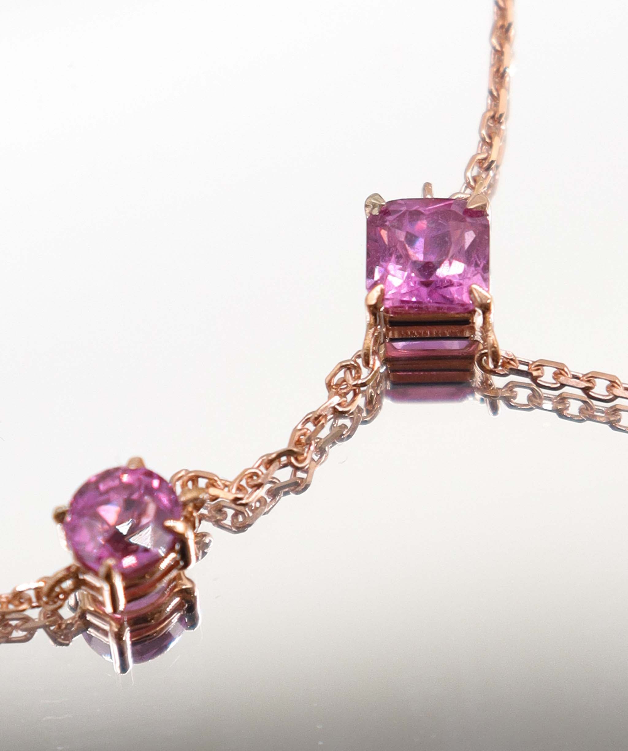 1.6CT NATURAL UNHEATED PADPARADSCHA HAND CHAIN (4 PCS 18K RG) MS 8991